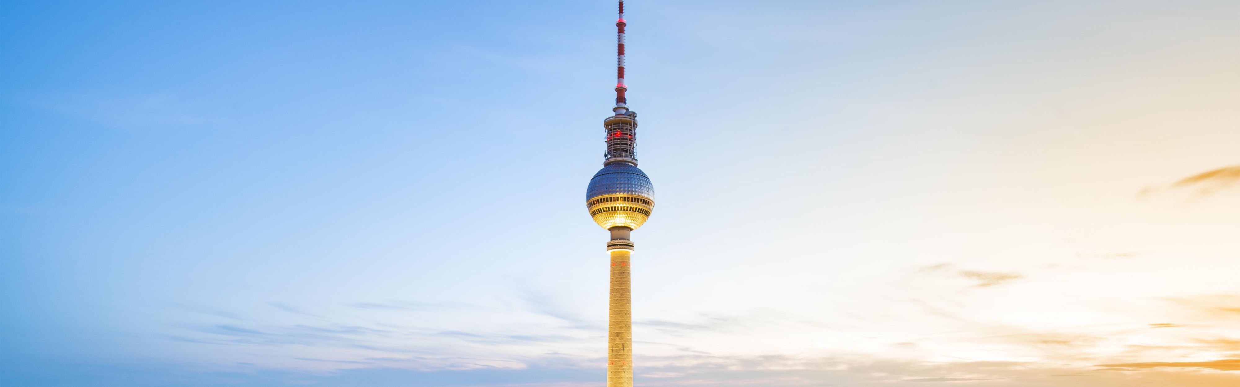 Berlin's iconic Fernsehturm tower with an observation deck.