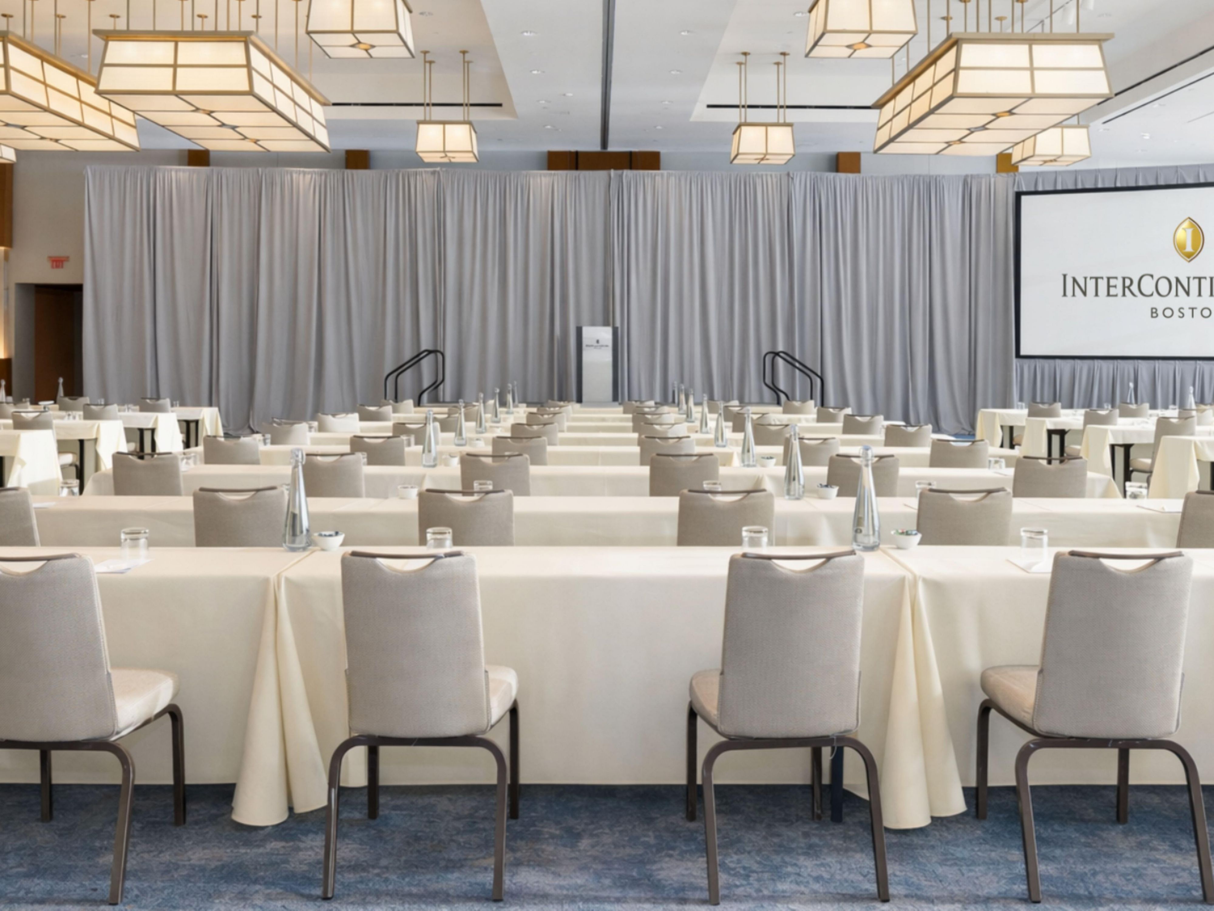 Event space set up for a conference.