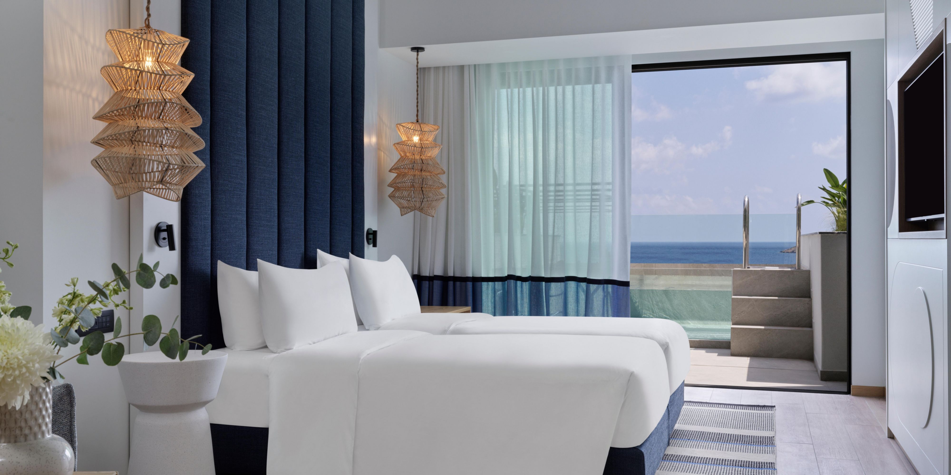 Modern Mediterranean design, anchored by expansive sea views.