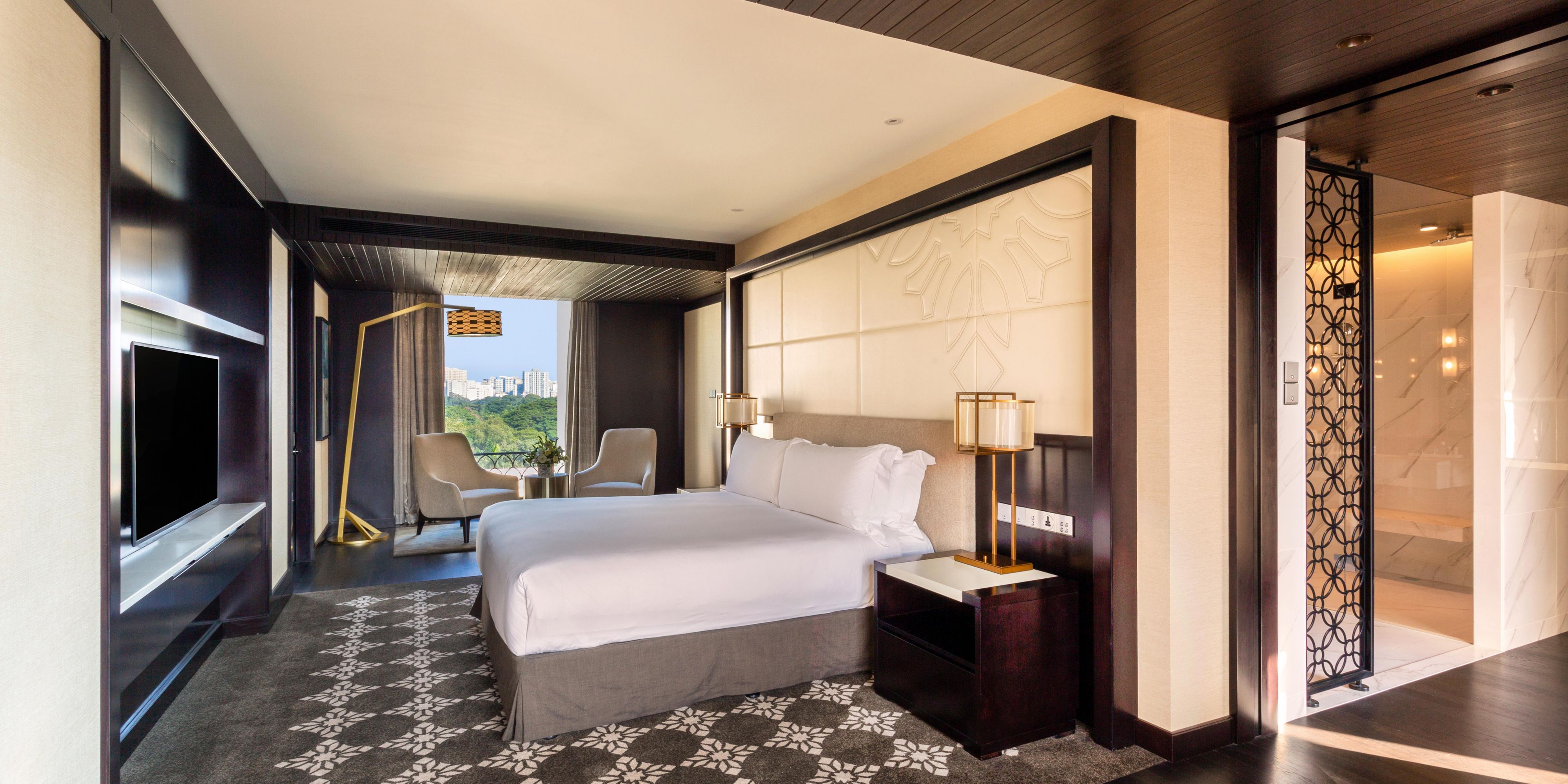 Experience the ultimate luxury in our Presidential Suite Bed room