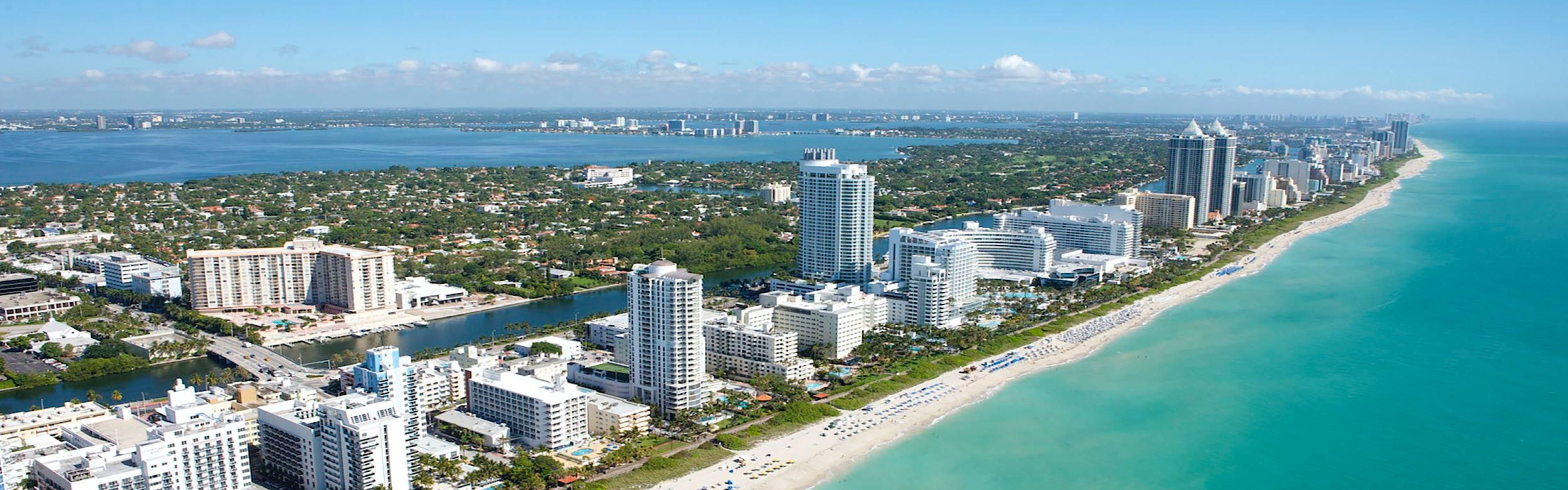 Aerial view of Miami Beach near InterContinental Doral Miami.