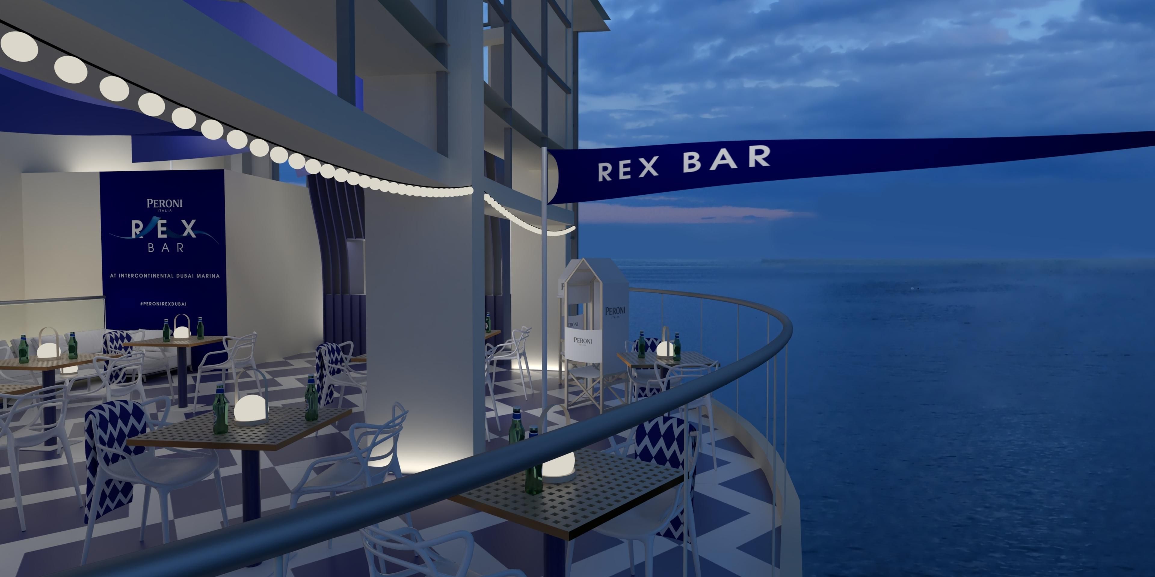 REX Bar, the newest rooftop destination, brings true Italian style and flair to Dubai Marina. As the sea-breeze gently blows and the lights glitter beneath, guests will be transported to another world reminiscent of a by-gone era, accompanied by refreshing Peroni Nastro Azzurro beer and laid-back aperitivo.