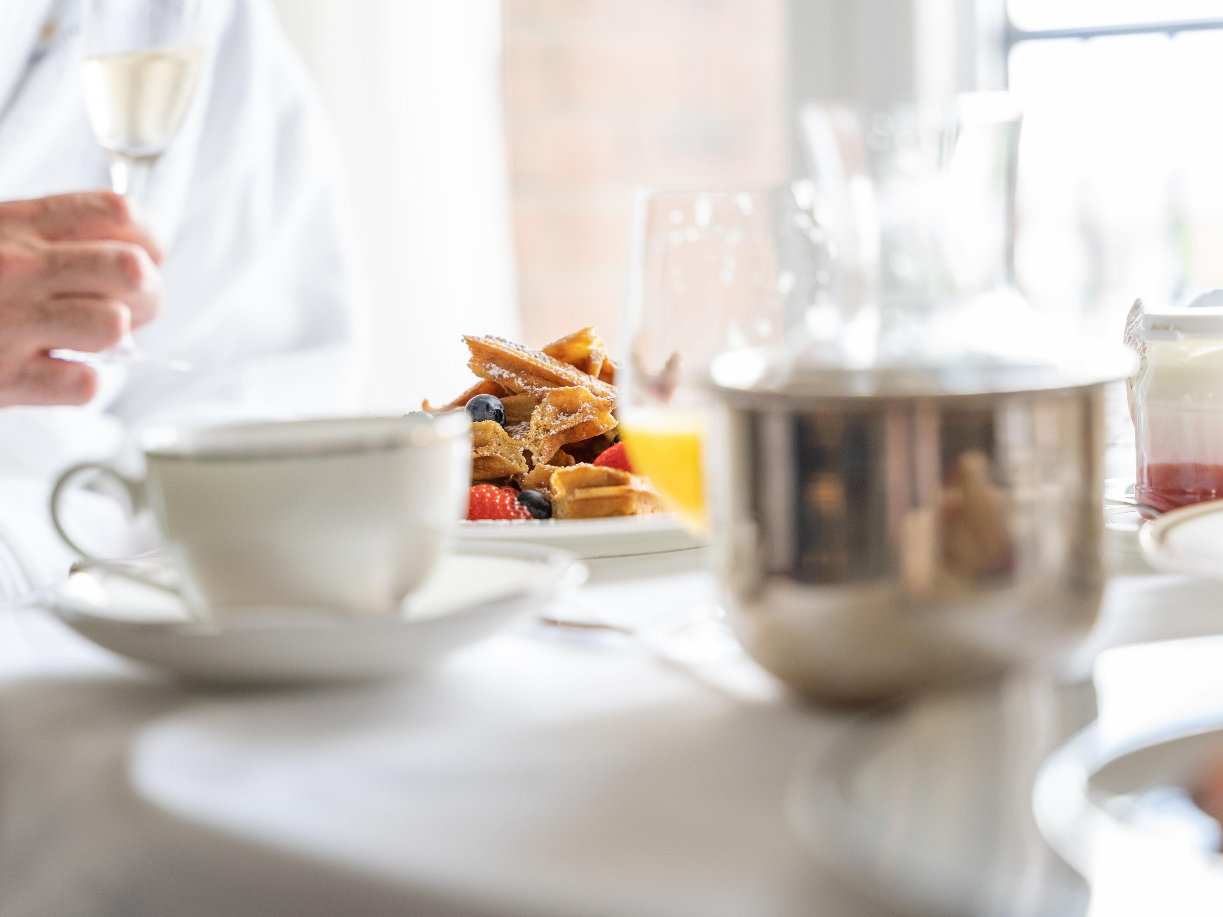 Guest enjoying room service