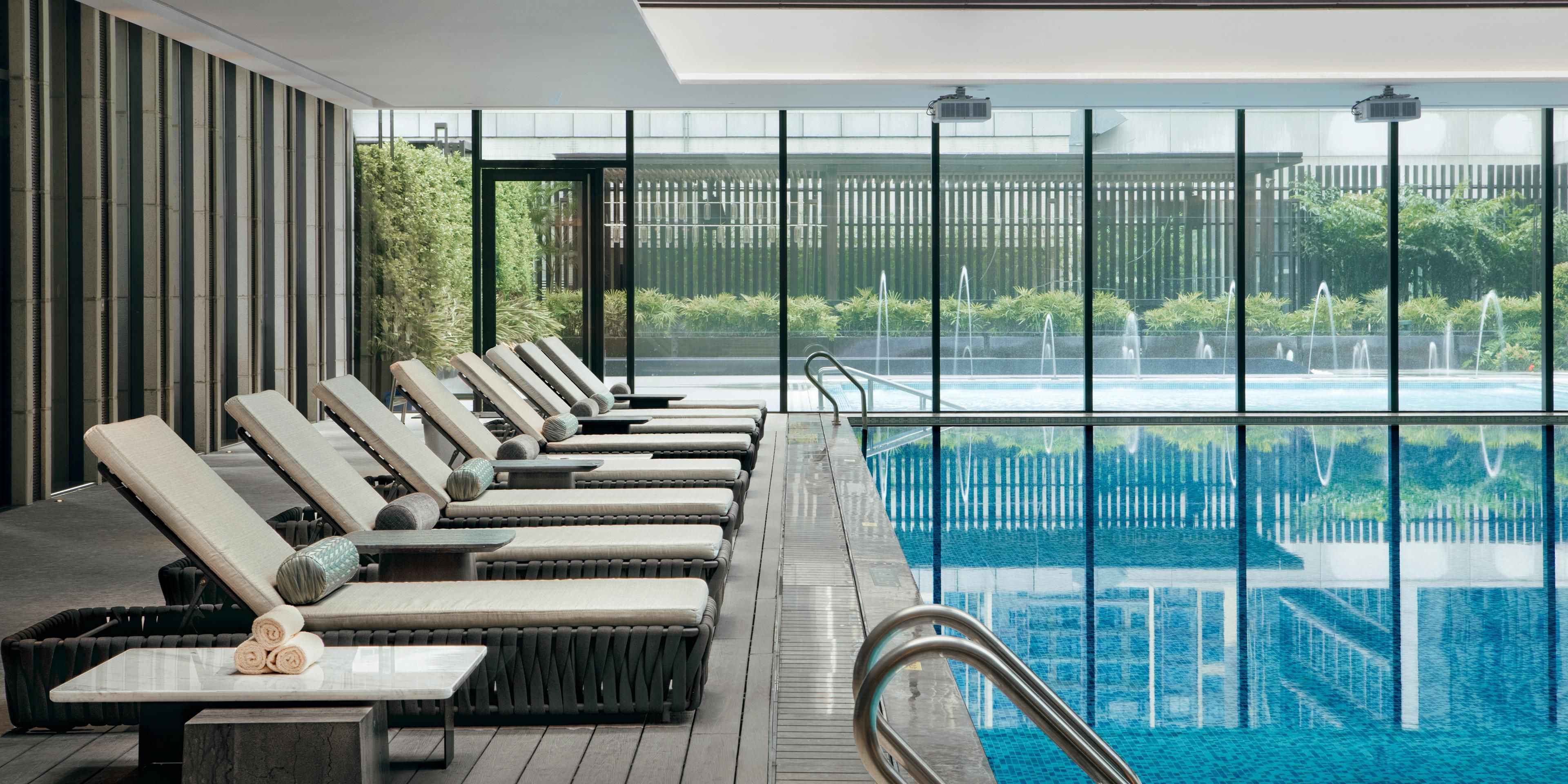 The hotel facilitates a gym and an indoor swimming pool for guests' rejuvenation. The 24-hour Gym is equipped with state-of-the-art equipment for fitness training. The indoor heated swimming pool is spacious with lighting.