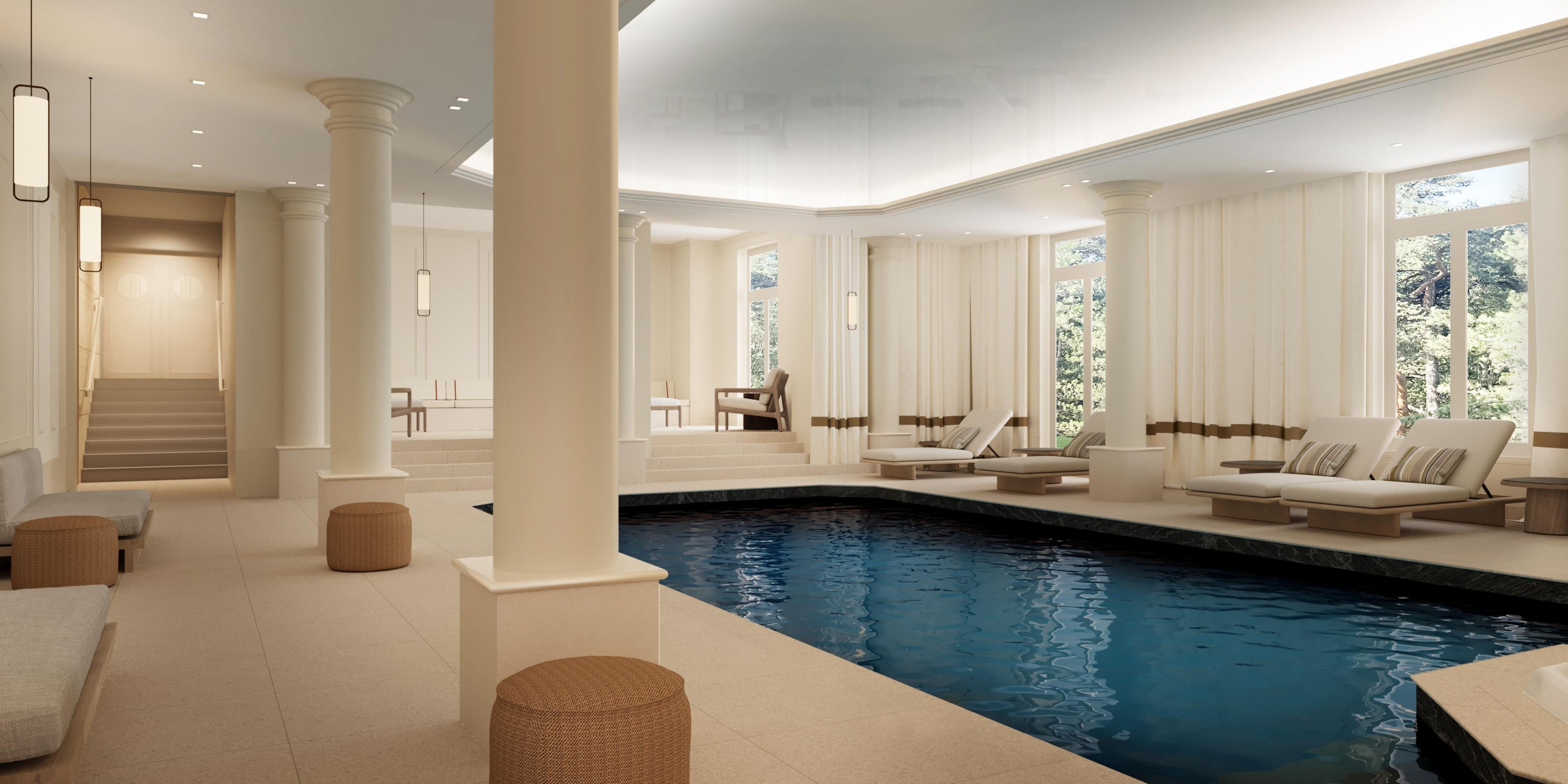 Open the doors of the Spa to immerse yourself in the heart of a timeless place conducive to disconnection and calm. Treat yourself to a relaxing break in a space bathed in natural light with a view of the rejuvenating forest. Take advantage of the fitness area dedicated to sports activities without forgetting the tennis court hidden under the trees