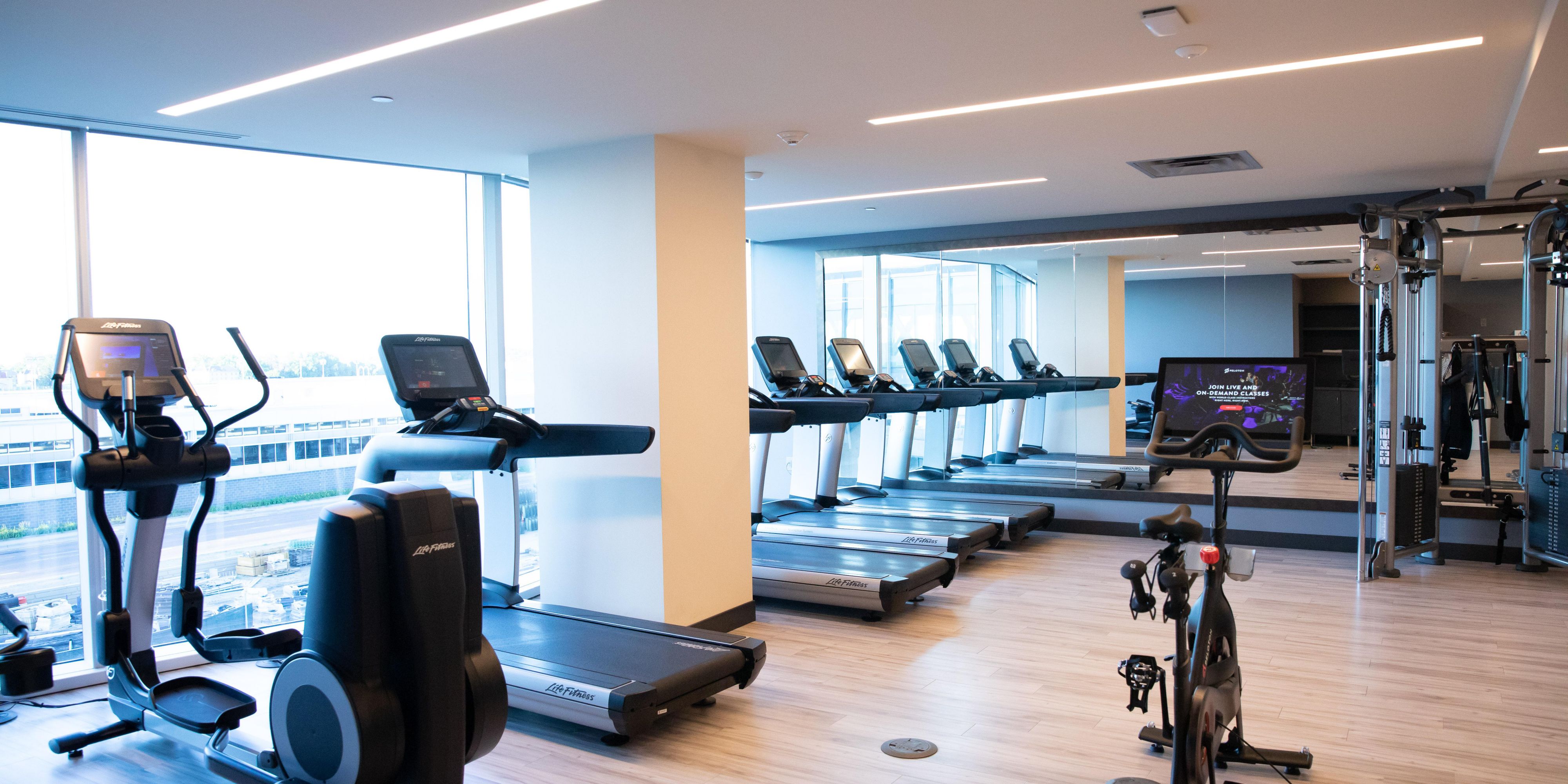 Enjoy a Peloton Bike in our complete fitness center.
