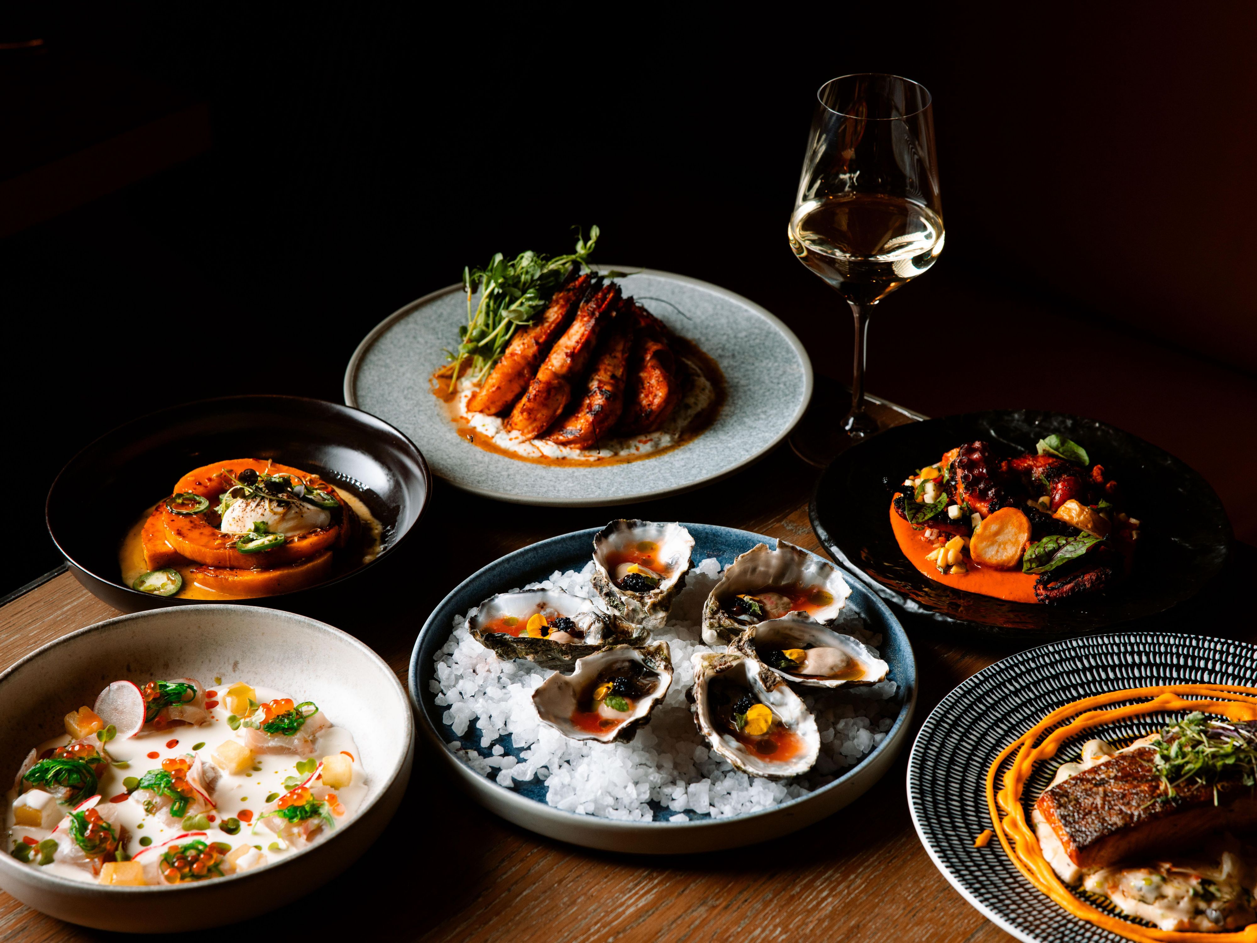 Seafood dishes at Ascua.