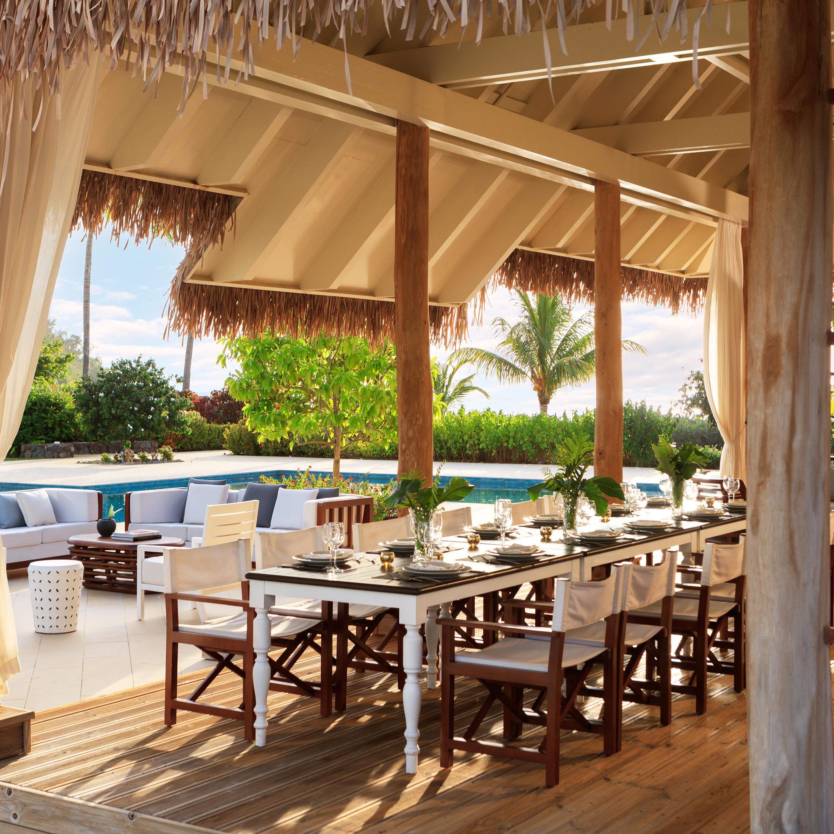 Enjoy poolside dining during your stay.