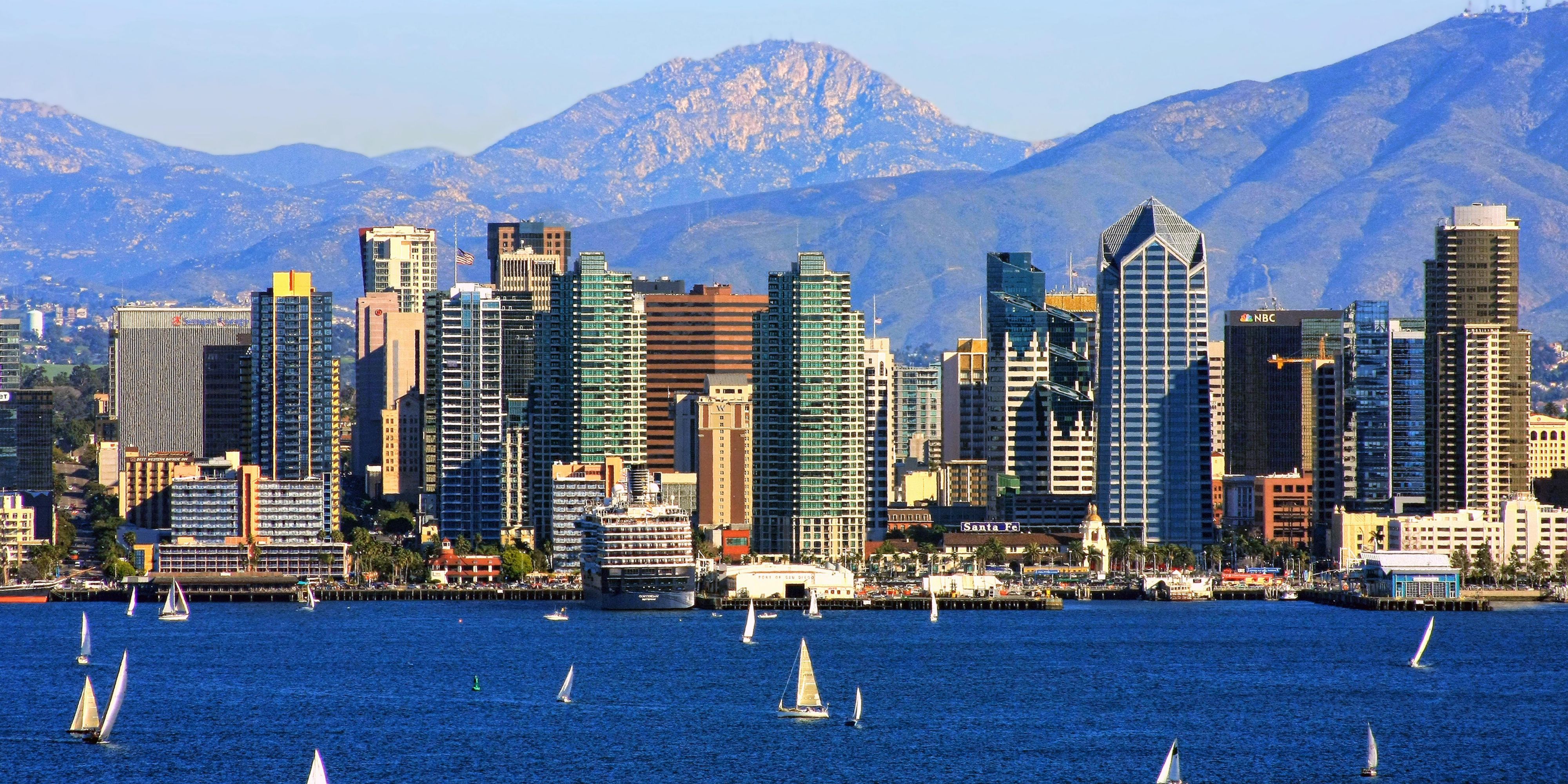 San Diego skyline and harbor on a clear day