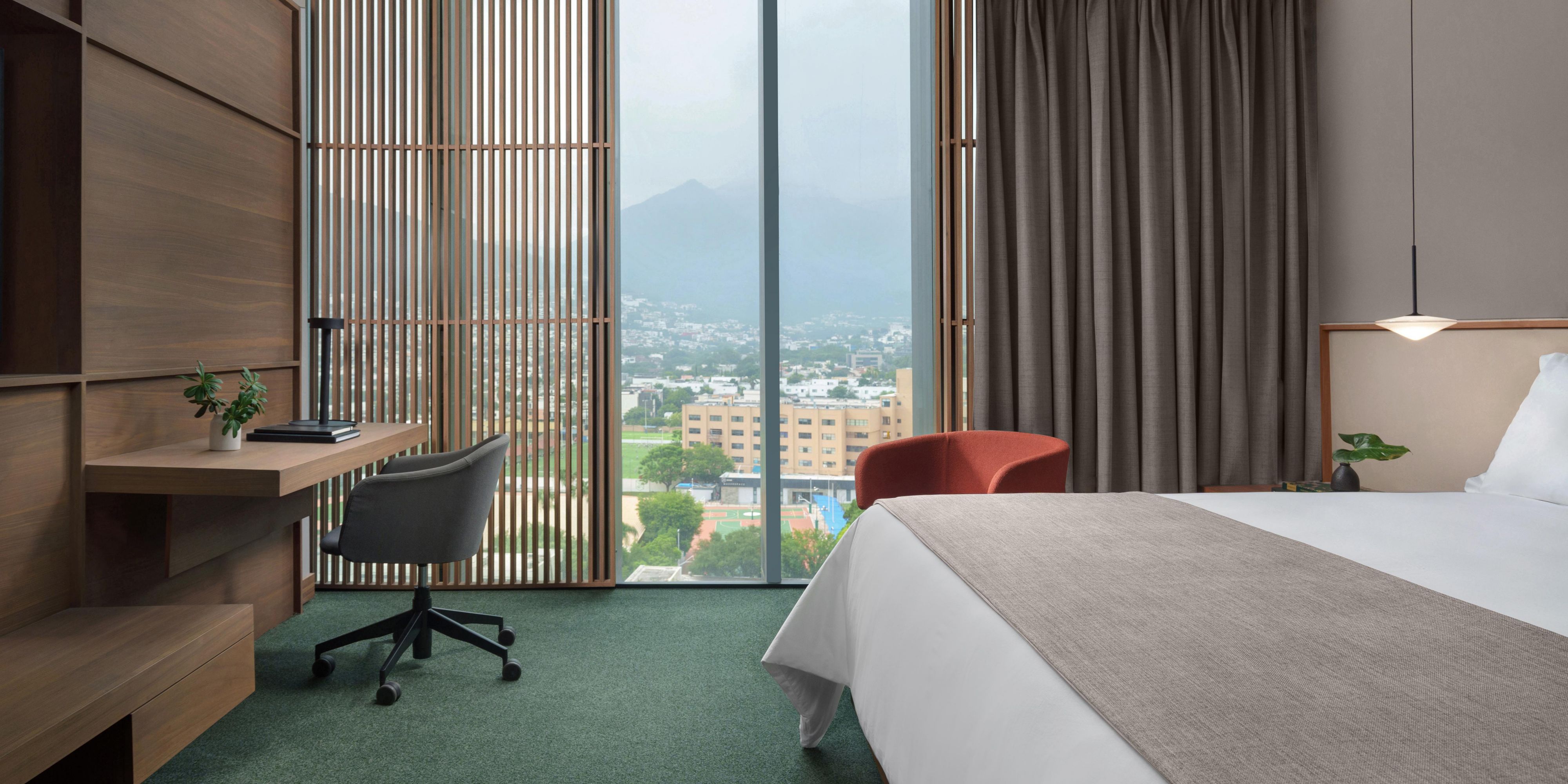 Discover luxury in Monterrey at our hotel, offering a variety of hotel rooms in Monterrey, from classic rooms to exclusive suites with unique features. Enjoy comfort, elegance, and cutting-edge technology in every space. Book today and experience an unforgettable stay.