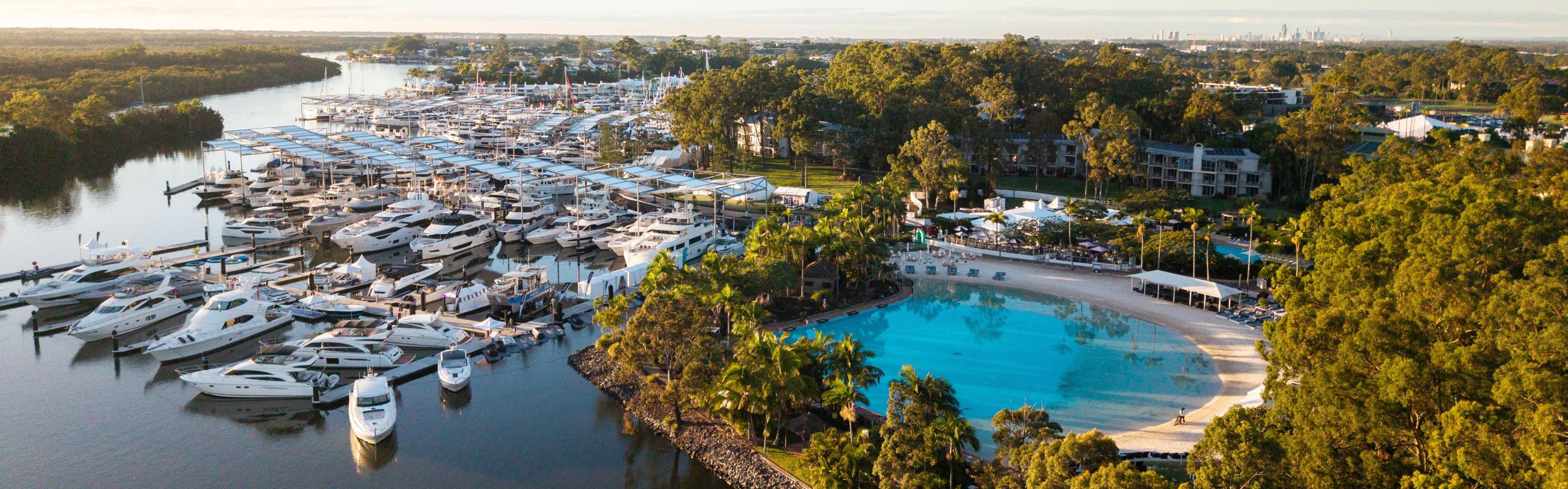 Aerial view of the Resort and Sanctuary Cove marina