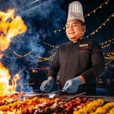 Savor the flavors at the Indian Dinner Buffet Grill Station.