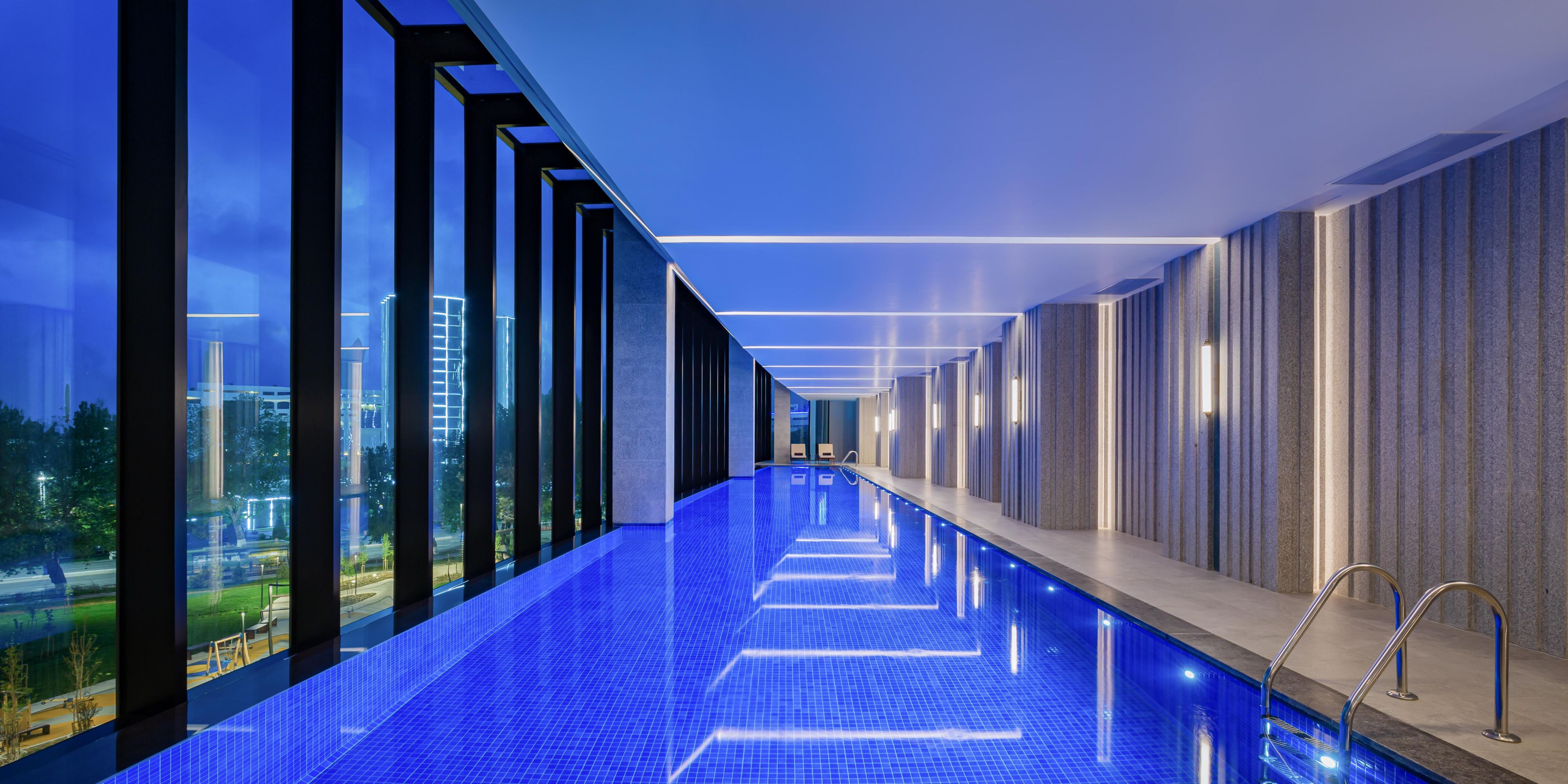 A 30-meter infinity pool with beautiful view of the city.