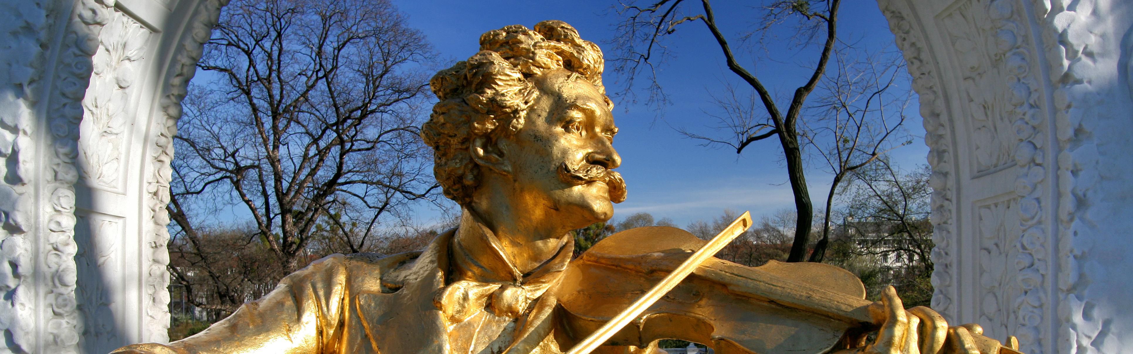 The famous Johann Strauss monument opposite the hotel