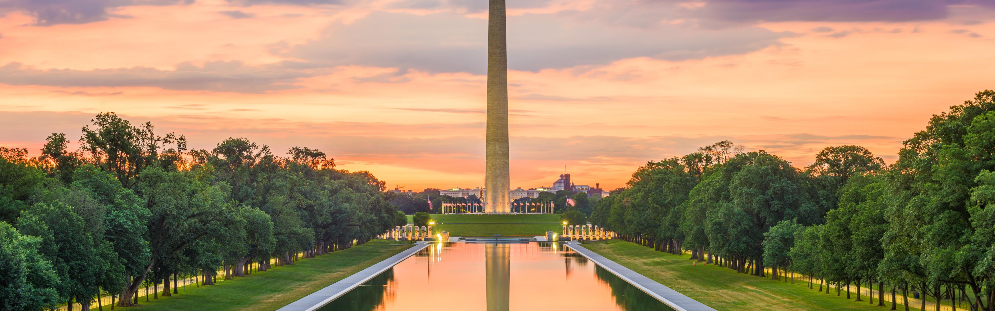 Washington Memorial and Reflecting Pool in DC
