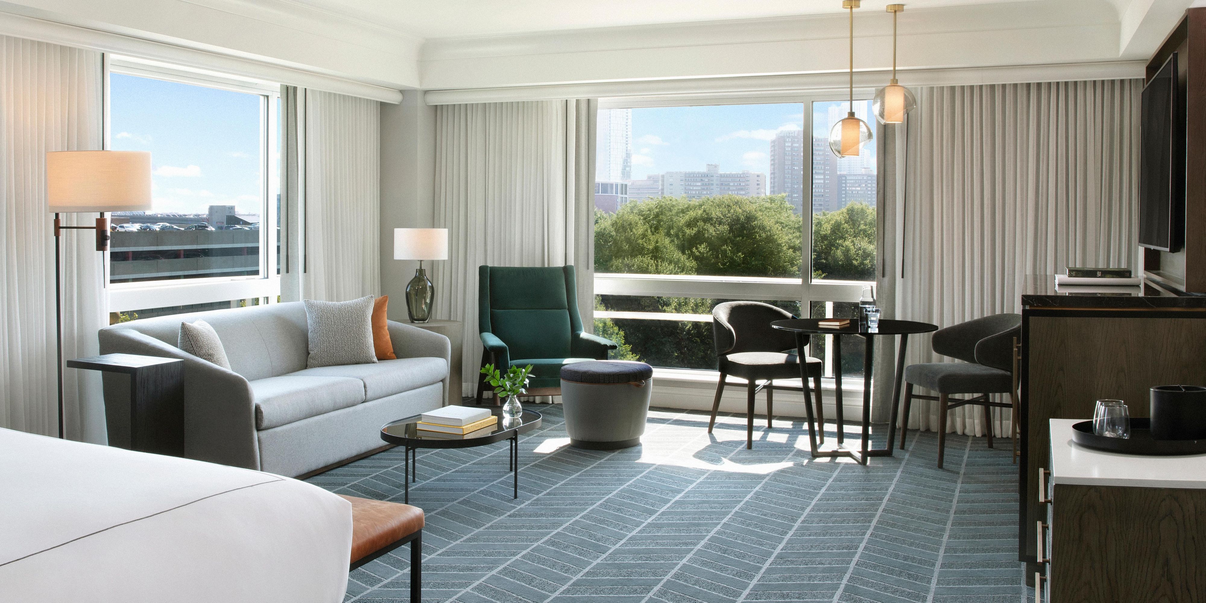 Freshly transformed suites that measure larger than many Boston apartments. Choose between a Studio Suite with King Bed or Executive Suite with King Bed with separate living room and get ready to relish luxurious bedding, floor-to-ceiling windows and brand new oversized bathrooms.