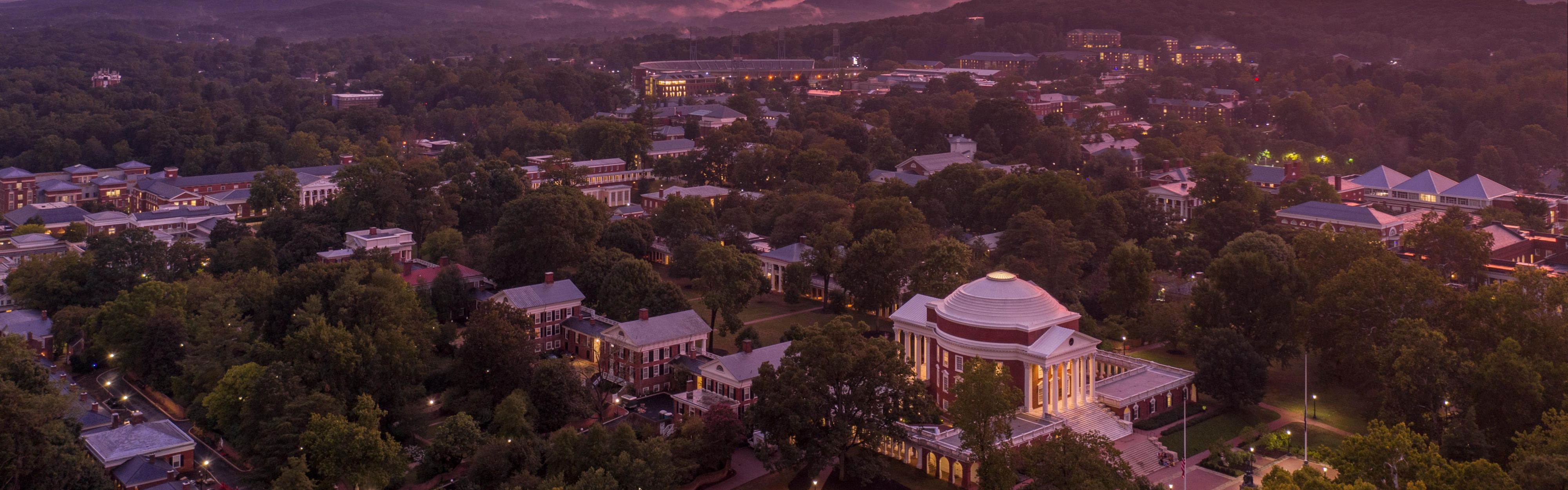 Charlottesville framed by the Smoky Mountains