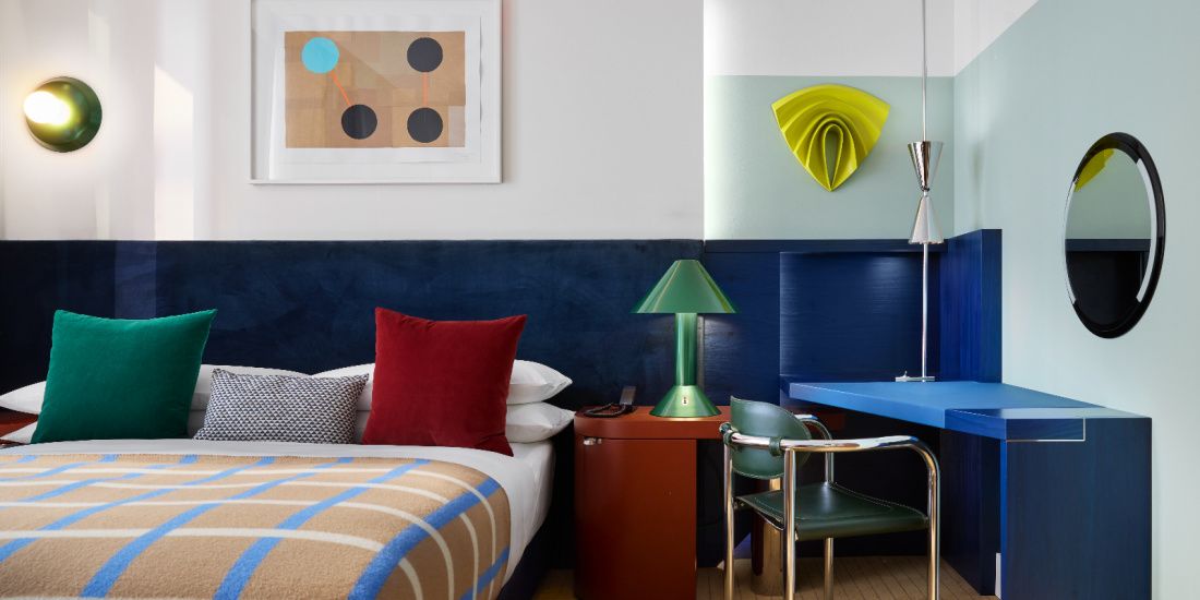 colorful modern guestroom at frankfurt main hotel
