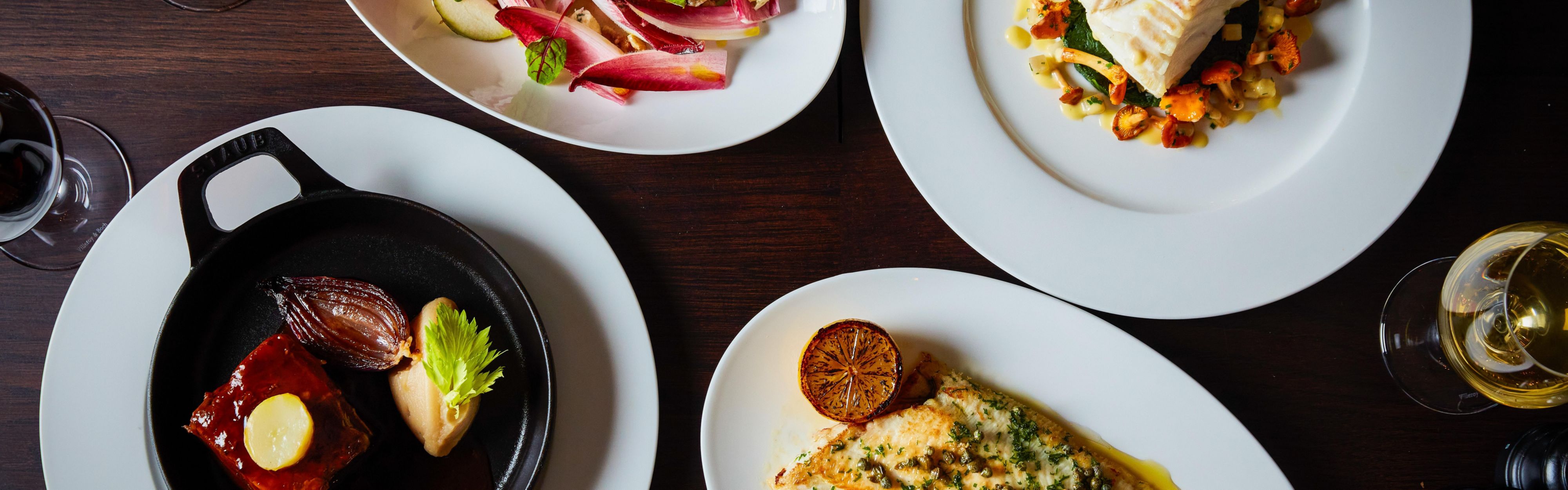 Entrees at on-site restaurant in the Kimpton Fitzroy London hotel