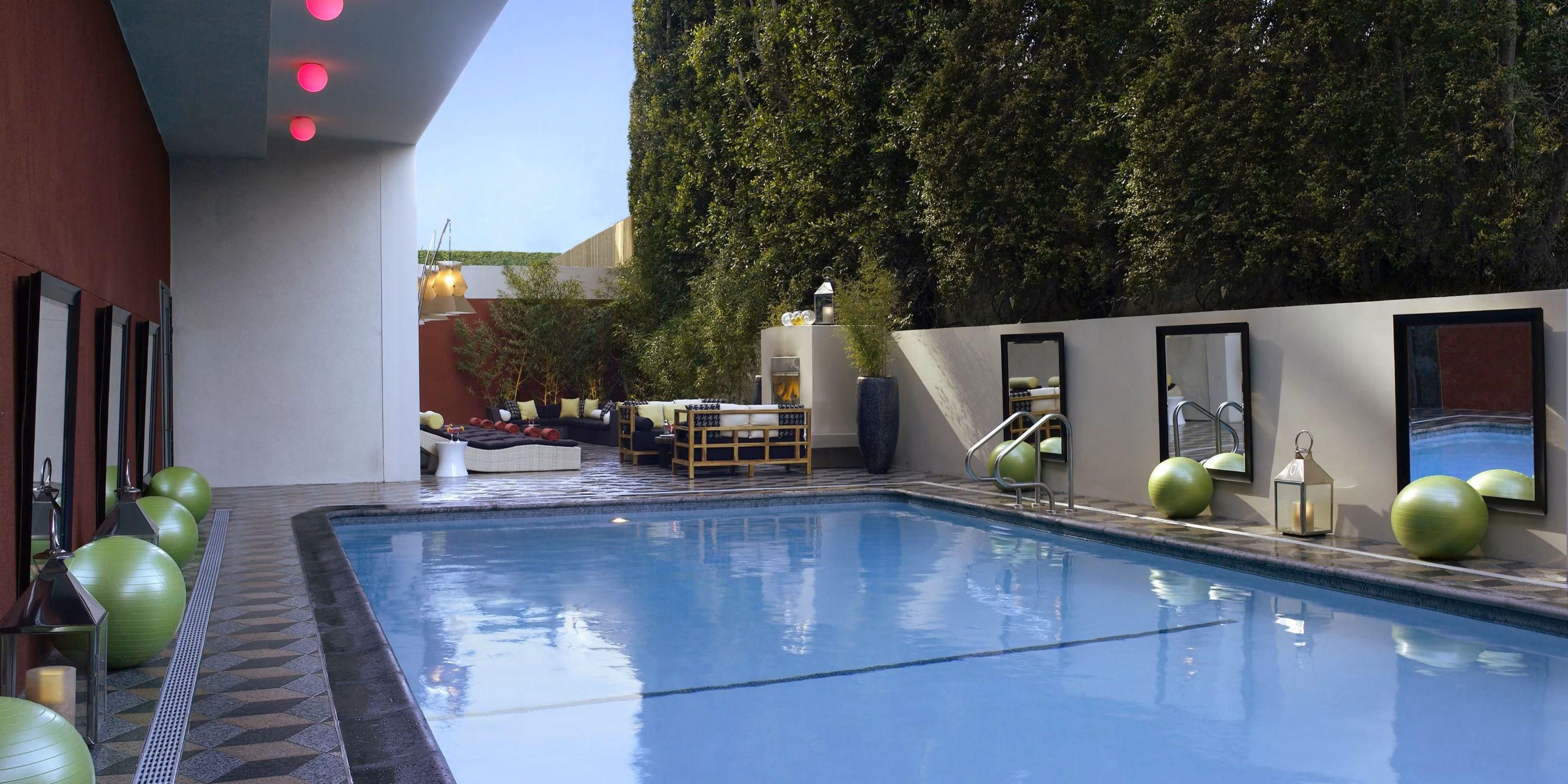 What's a true L.A. hot spot without a pool? Kimpton Hotel Palomar's 40-foot heated outdoor pool is set in an urban oasis, complete with comfy chairs, lush landscaping and bites from BLVD 16. When night falls, the fireplace keeps things cozy well into the evening so you can swim and socialize to your heart's content.