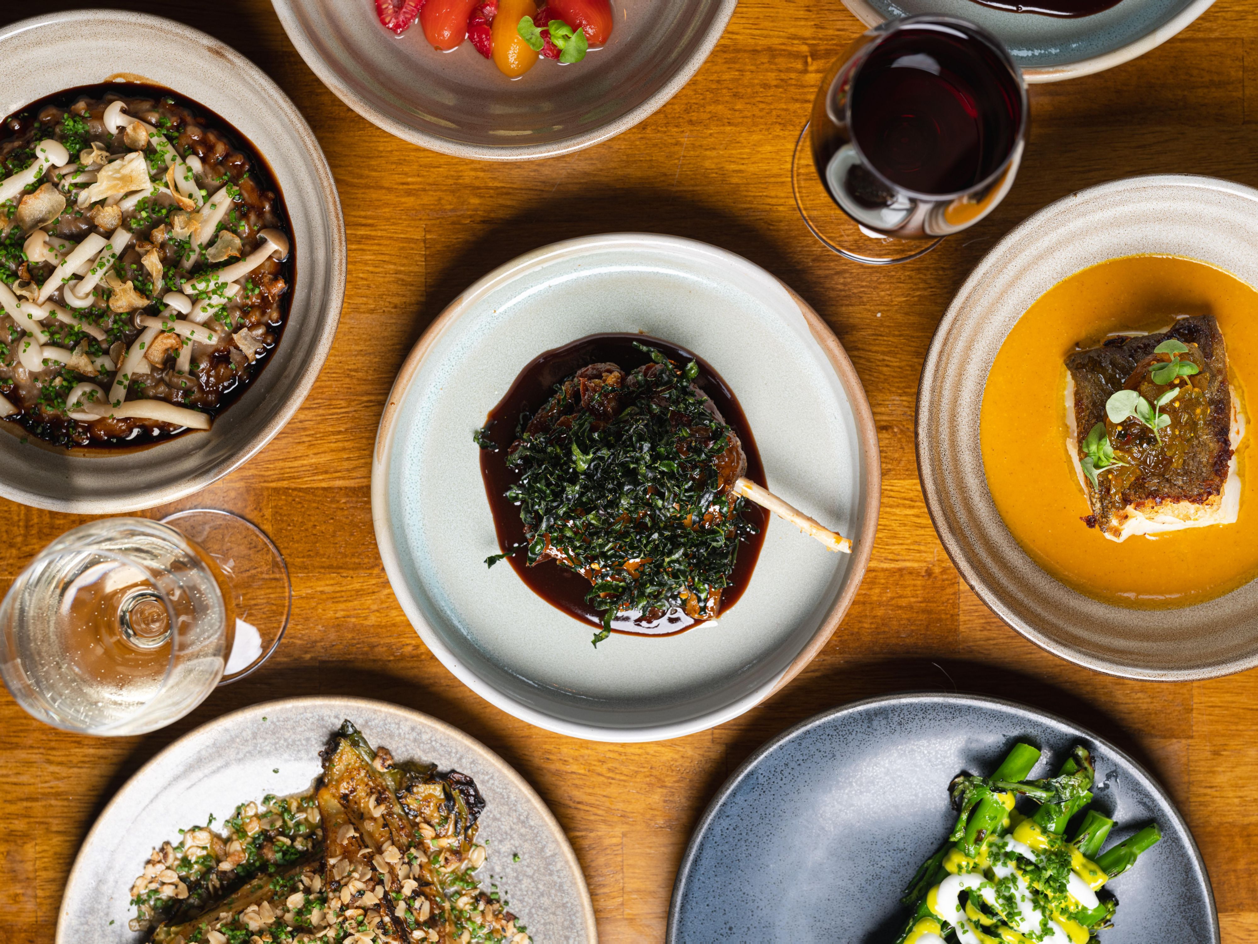 Cutting into a decadent meal