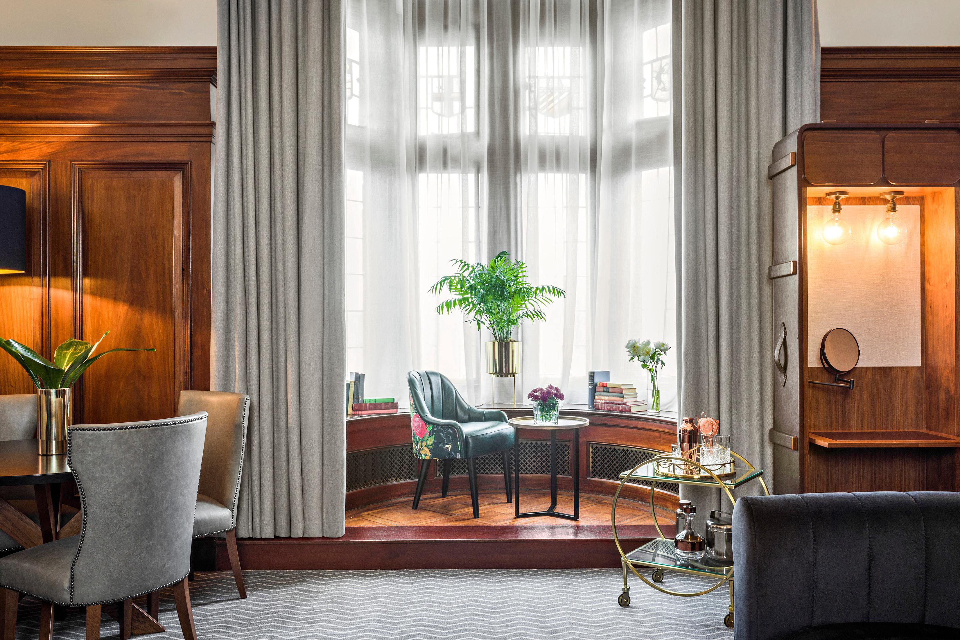 Lounge area in a luxury hotel suite
