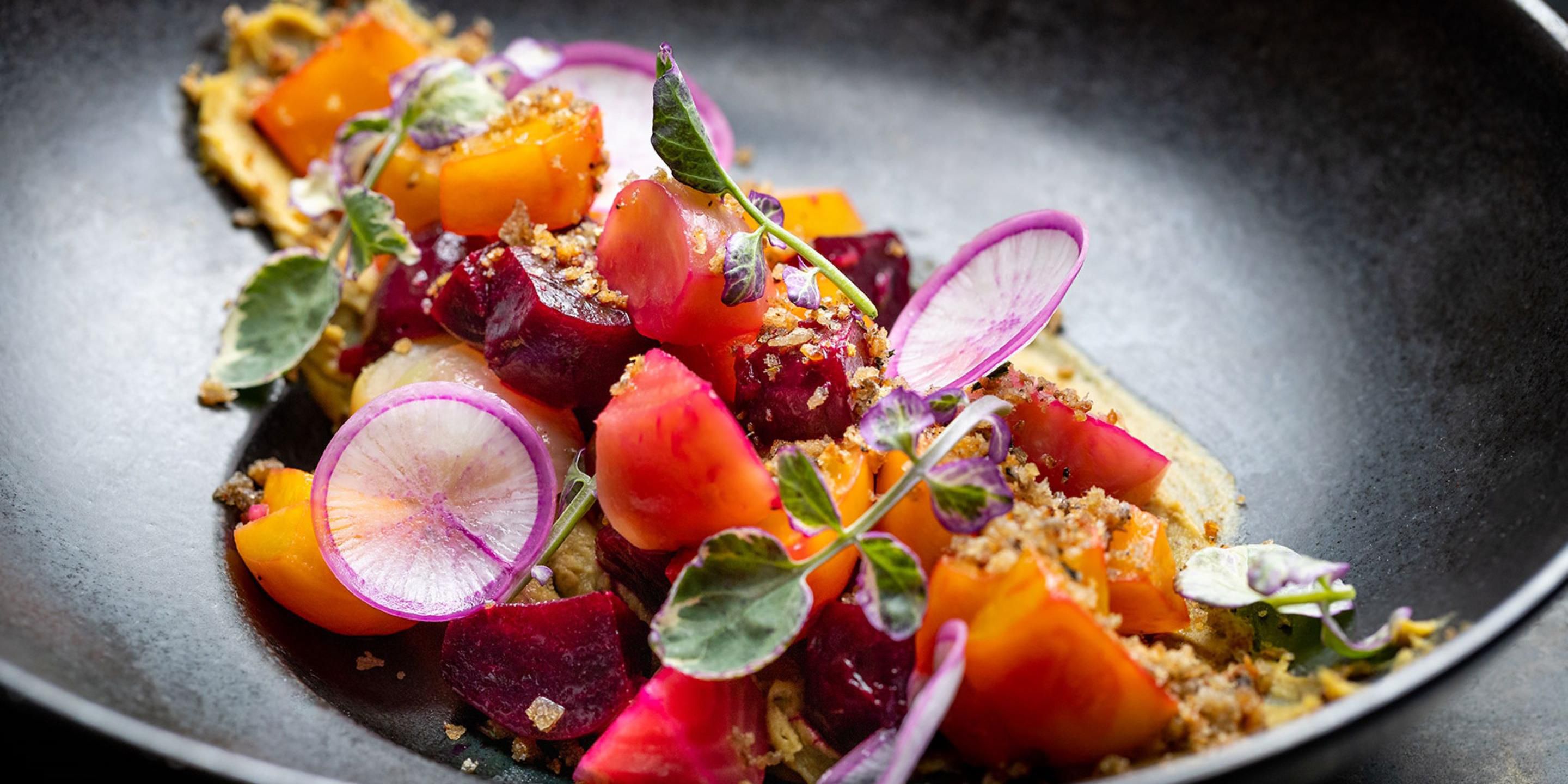 Seven stories above vibrant Palm Springs, 4 Saints serves creative cocktails, California wines, and a thoughtful menu of modern American fare that is guided by the bounty of California's ranches, farms, vines, and coastlines.