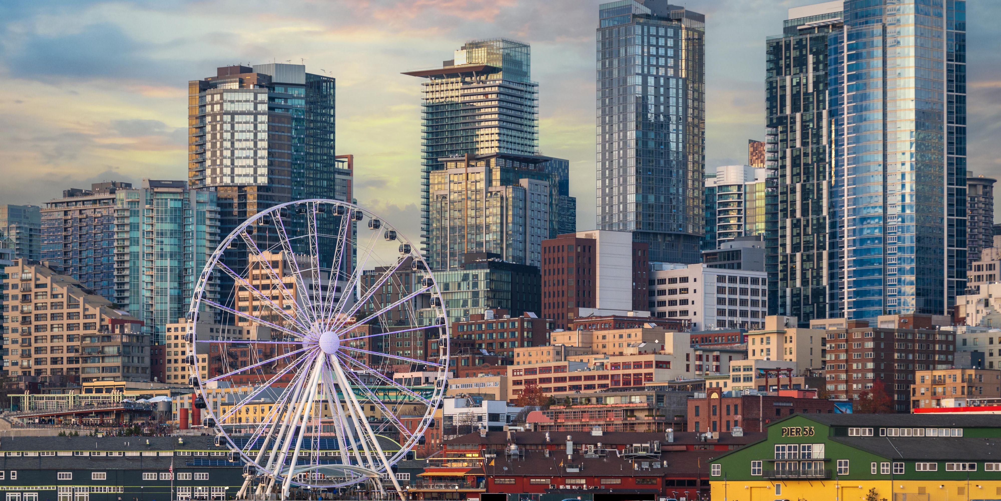 The Seattle Great Wheel on the waterfront