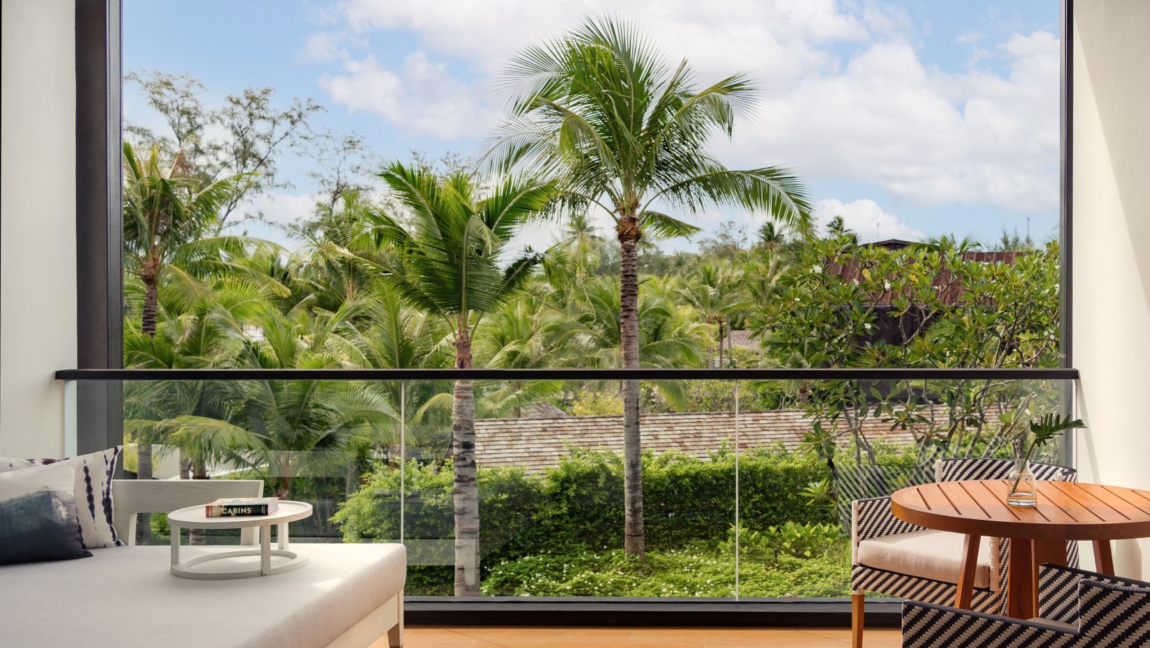 island trees and shrubbery surrounds mallorca building