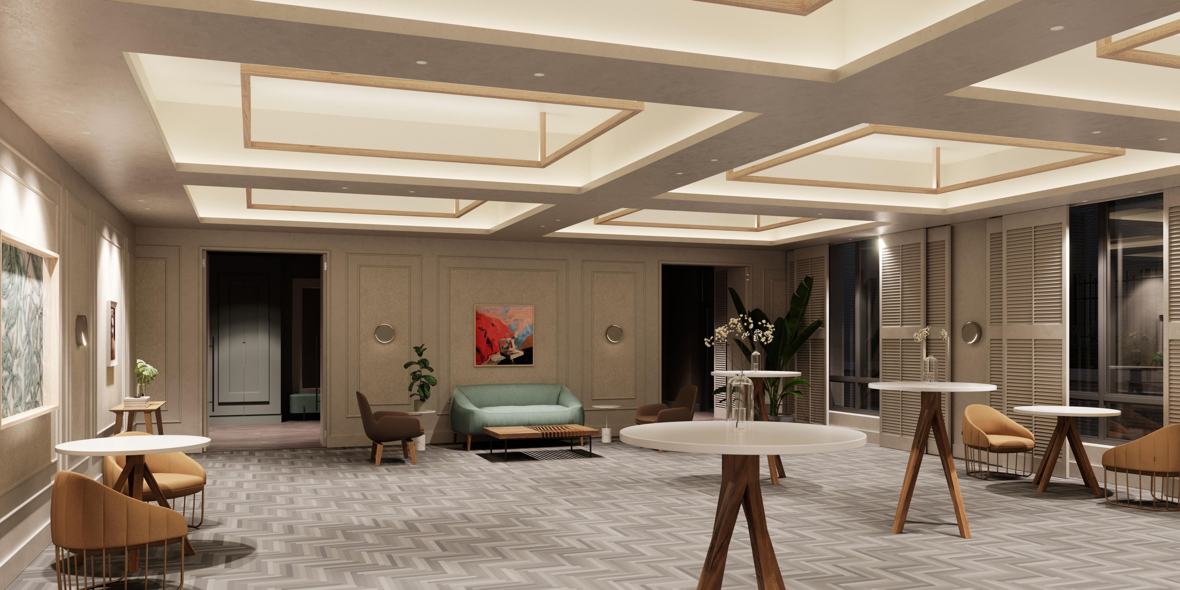 Tailor-made for intimate gatherings, Kimpton Saint George’s Peregrine Room is 1100+ square feet of flexible meeting and event space. Host your next event, be it a birthday dinner or a team meeting, where abundant natural light, the latest tech capabilities and plush furniture make for a homey, residential vibe with high style.