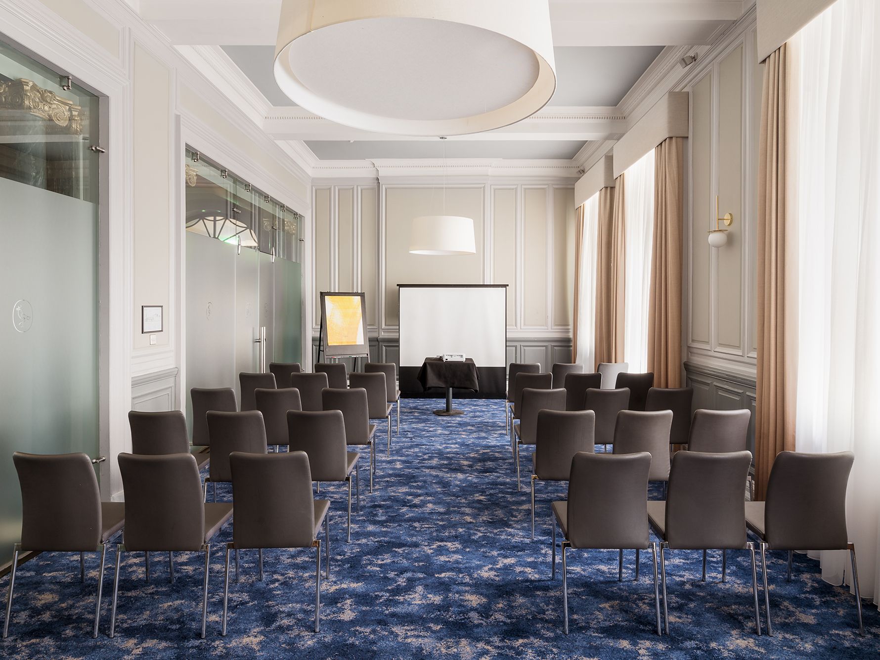 Conference room with a projector