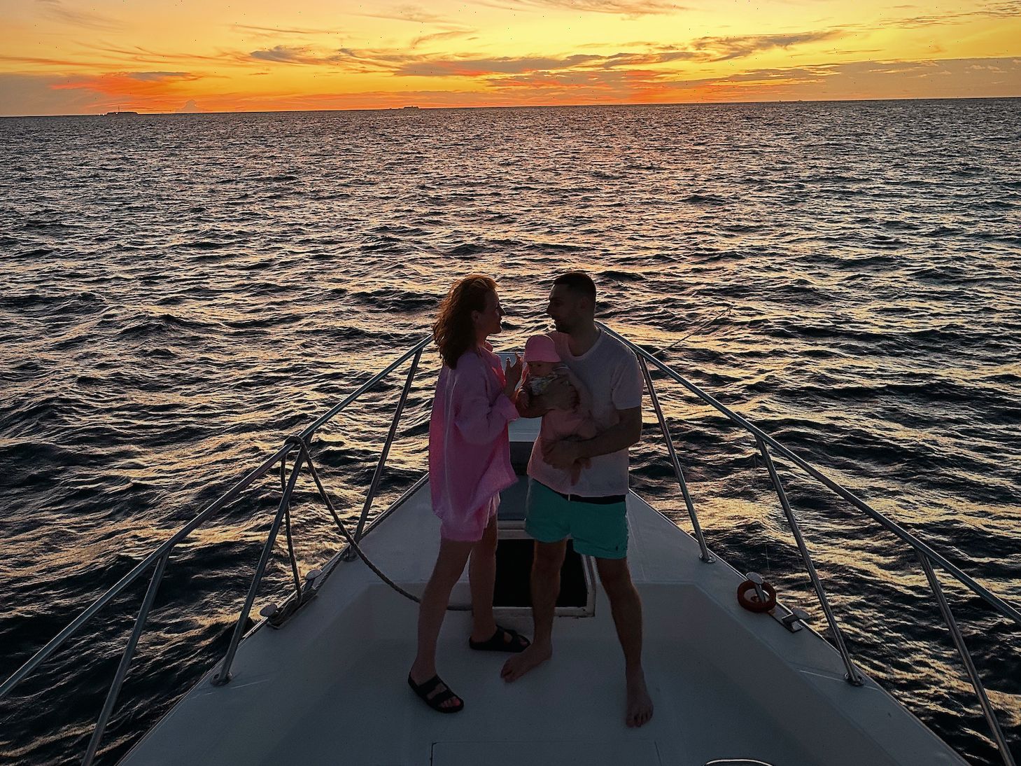 Couple on sunset cruise