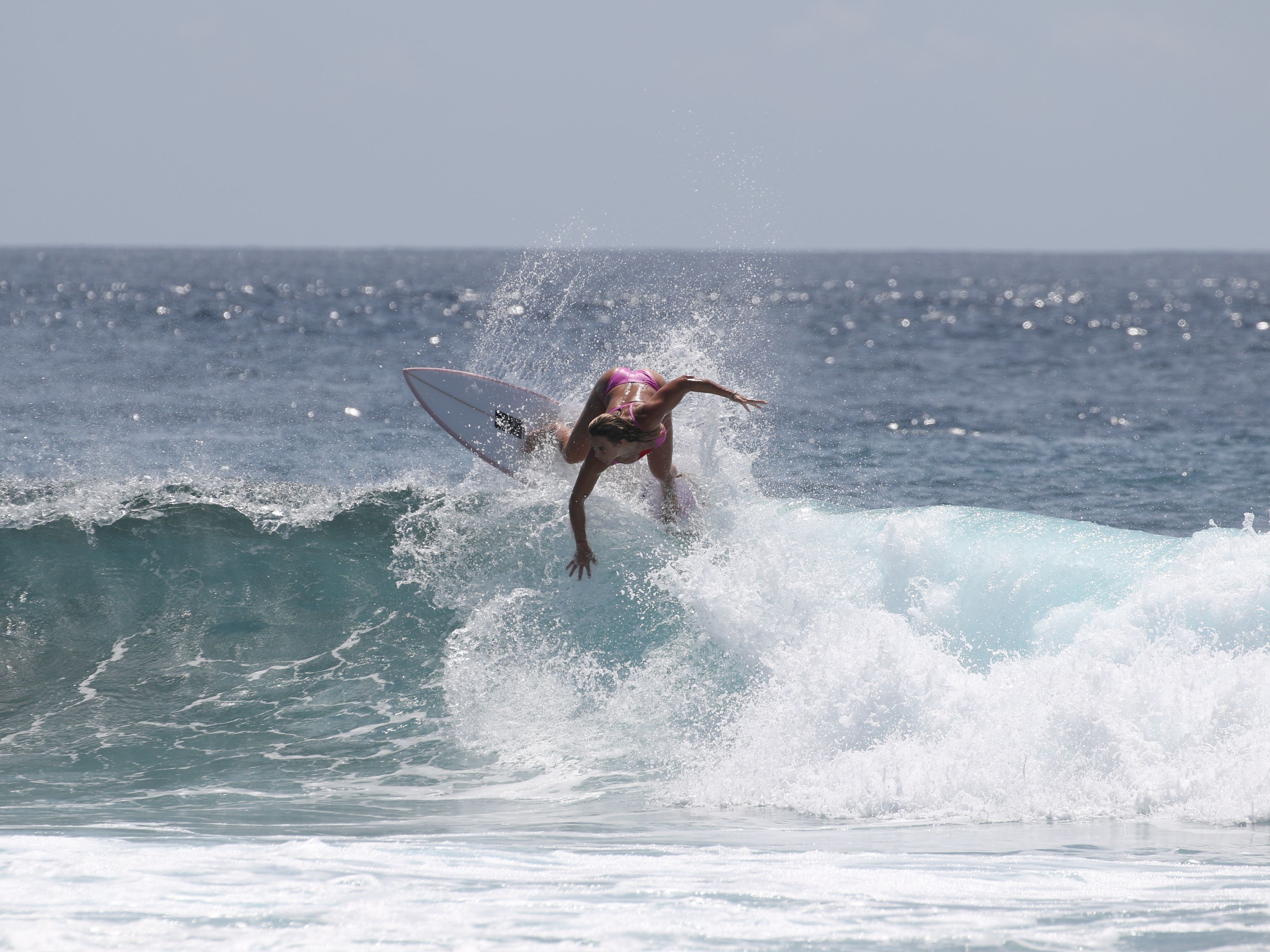 Catching a wave surfing