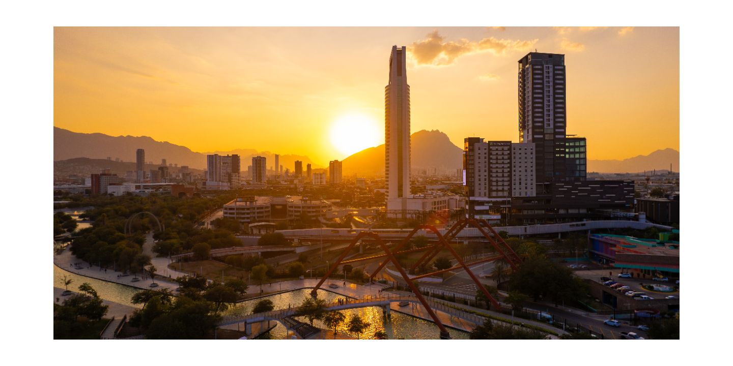 阳光明媚的加州加登格罗夫道路两旁种满棕榈树