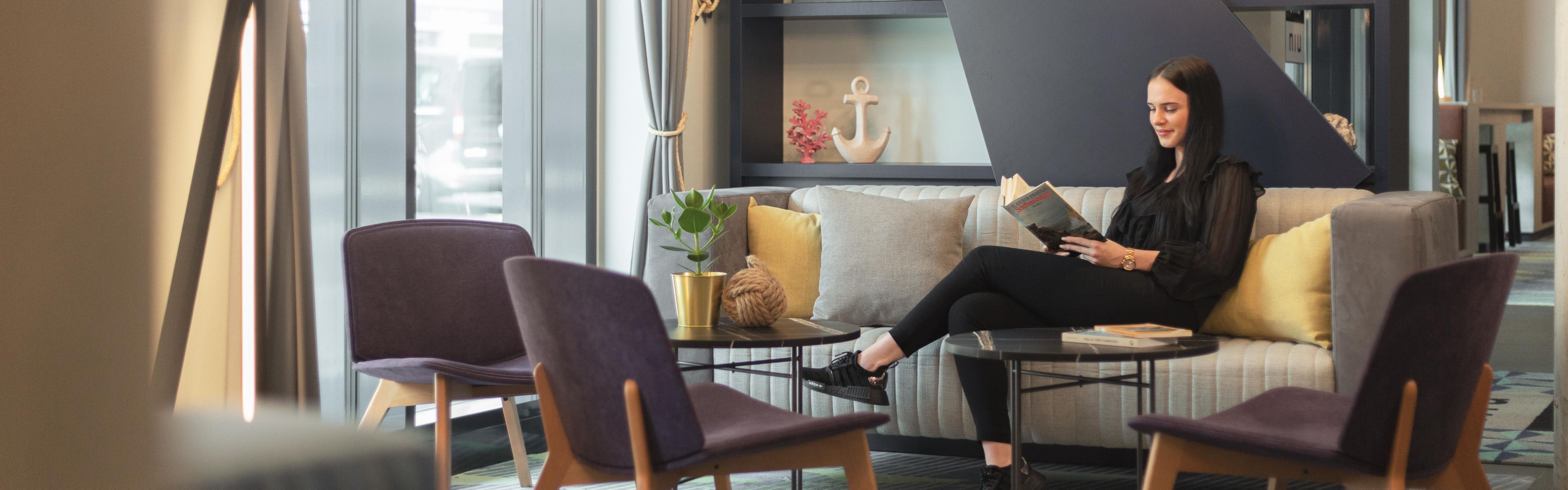 Modern hotel lobby with seafaring flair - ideal for relaxing