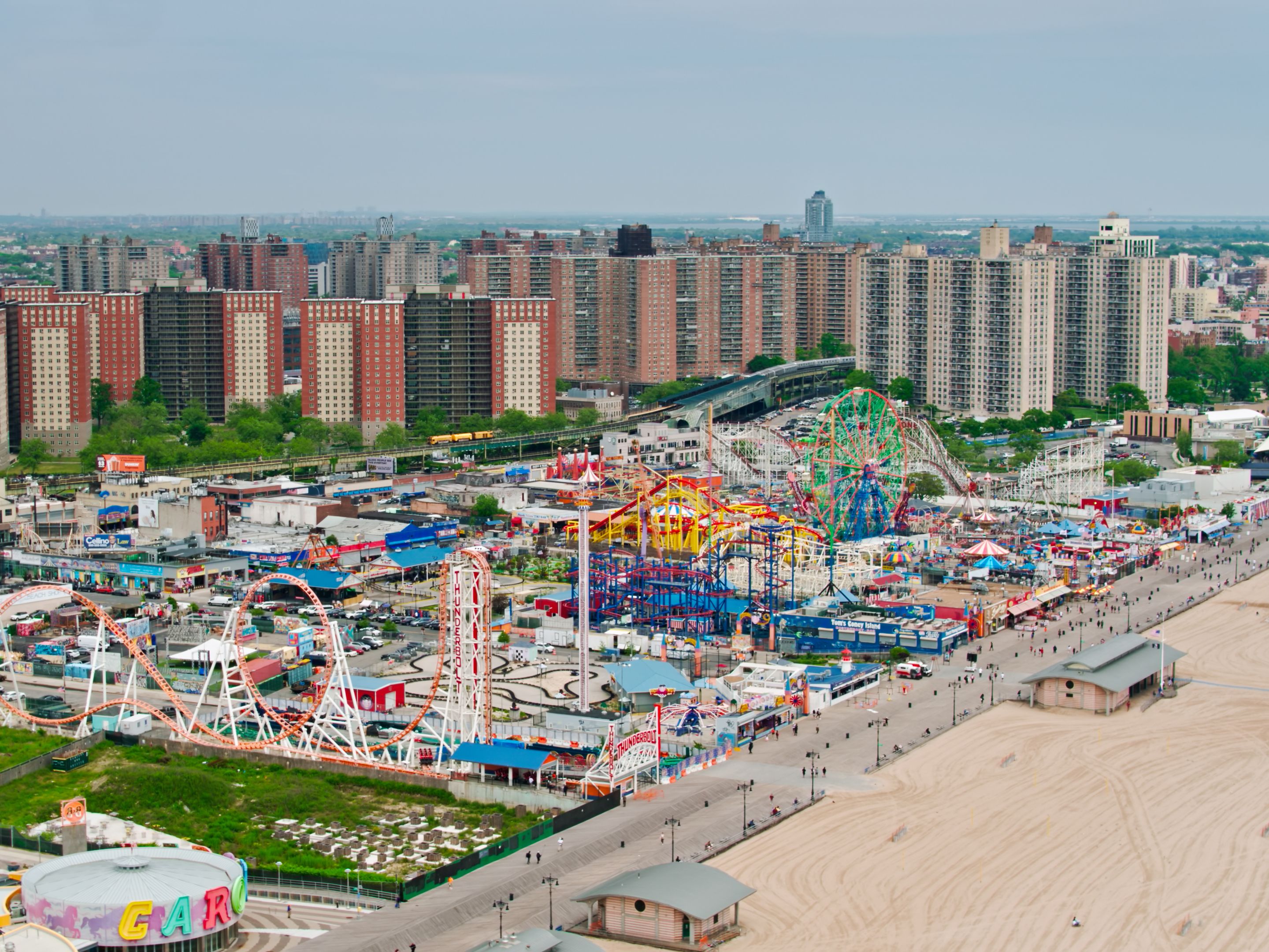 aerial view of Coney Island