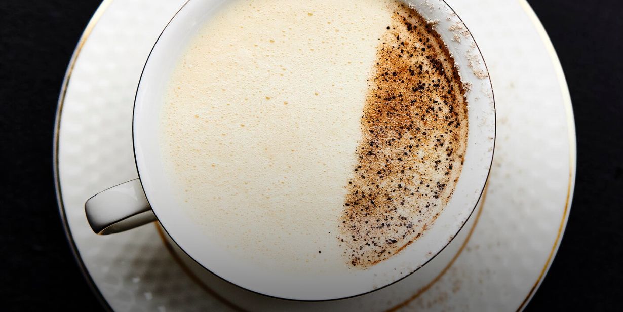 Cup of coffee in a white mug