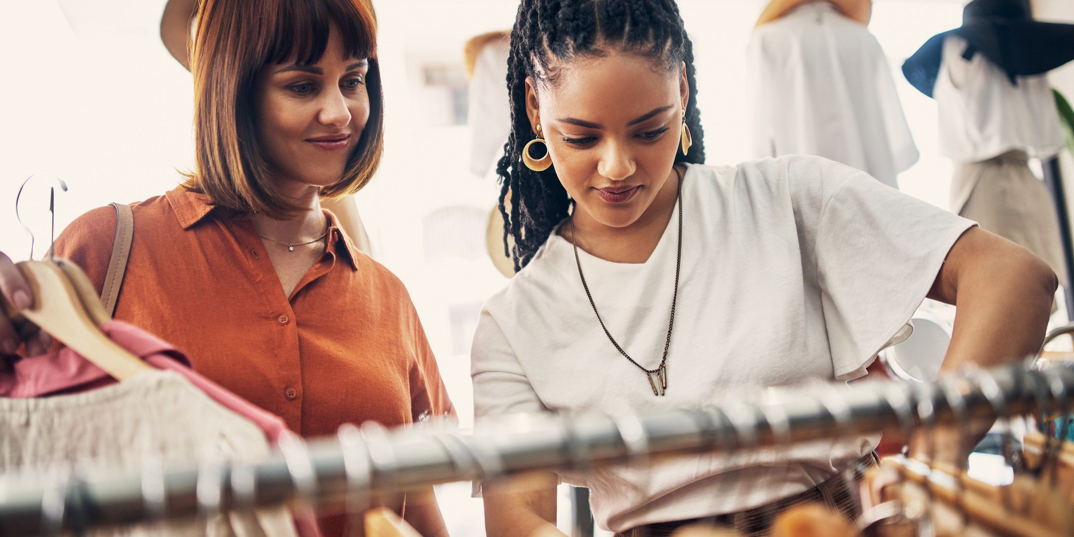 Friends shopping at Bicester Village