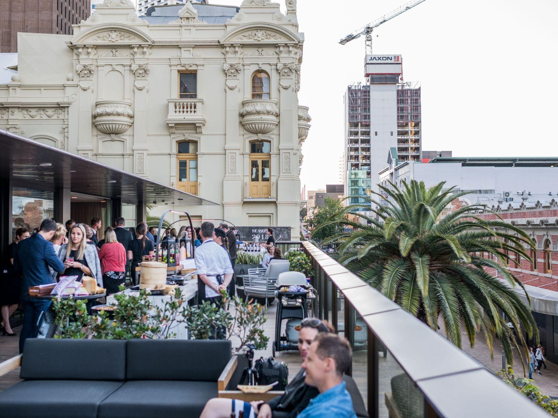 Guests at event on terrace