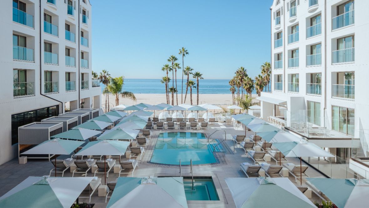 swimming pool with view of the pacific ocean
