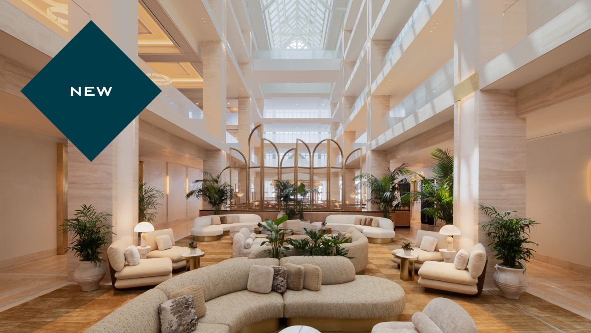 luxurious lobby of regent santa monica with luxe furnishings and atrium
