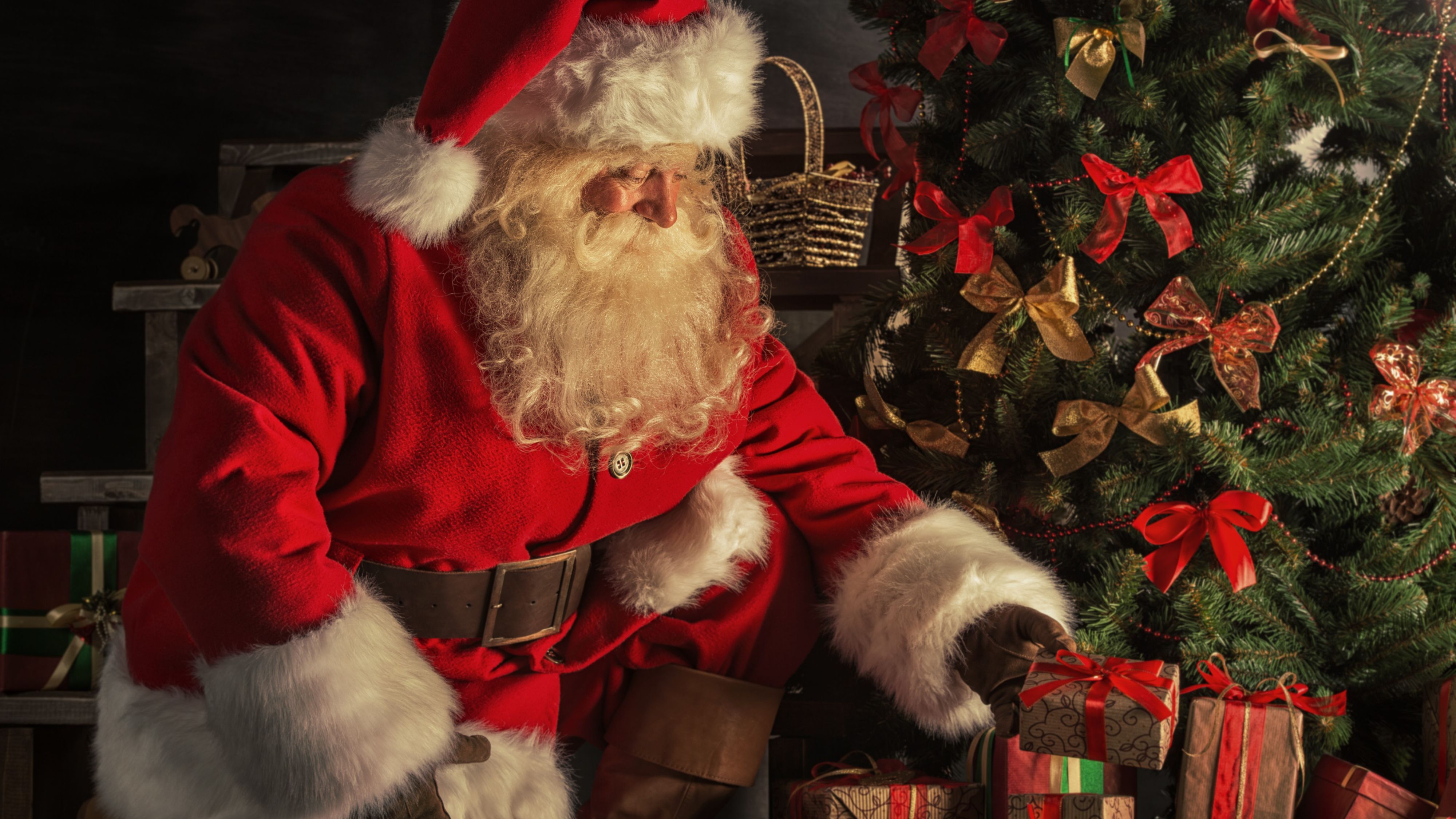 Santa delivering presents on Christmas