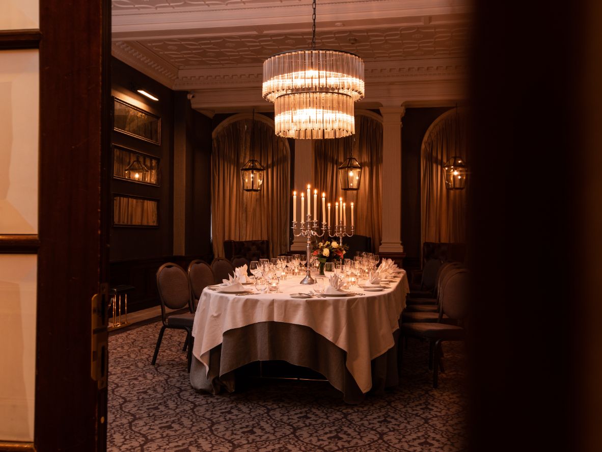 Secluded dining room for small event