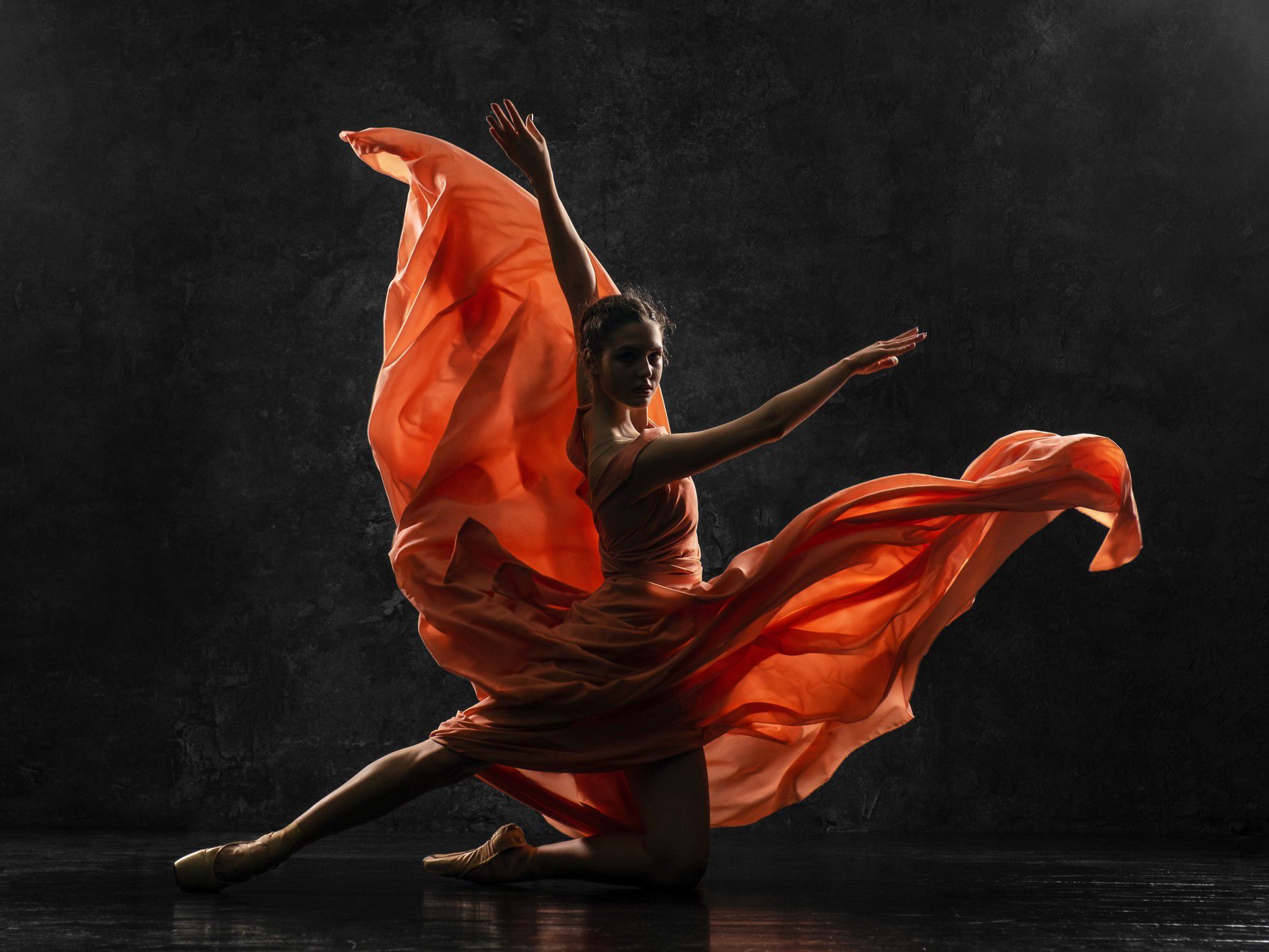 A dancer mid-performance