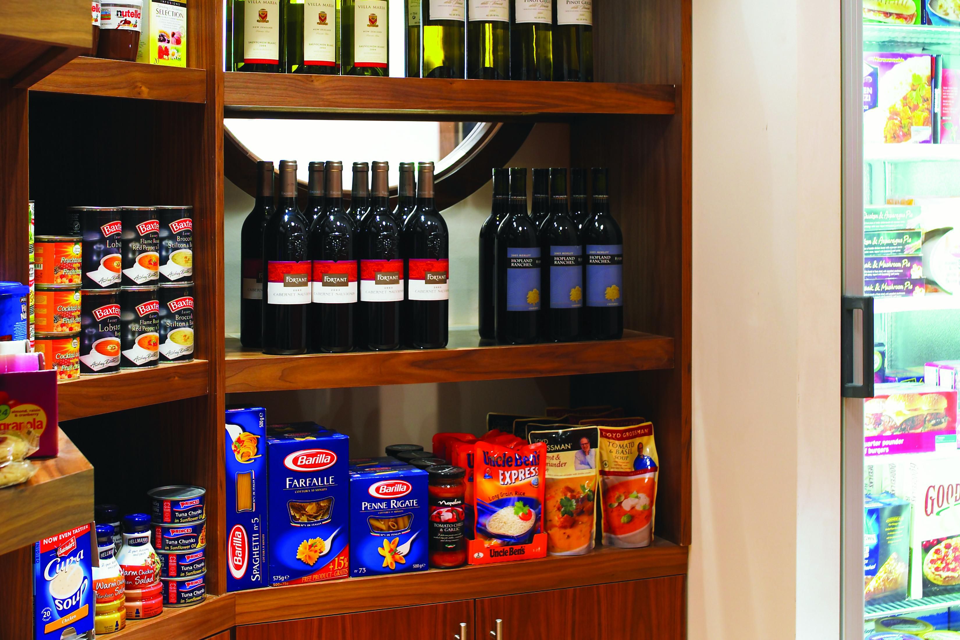 The Pantry, our 24-hour convenience store, is stocked with snacks, beverages, easy-to-prepare meals, toiletries and anything else you may need during your stay.