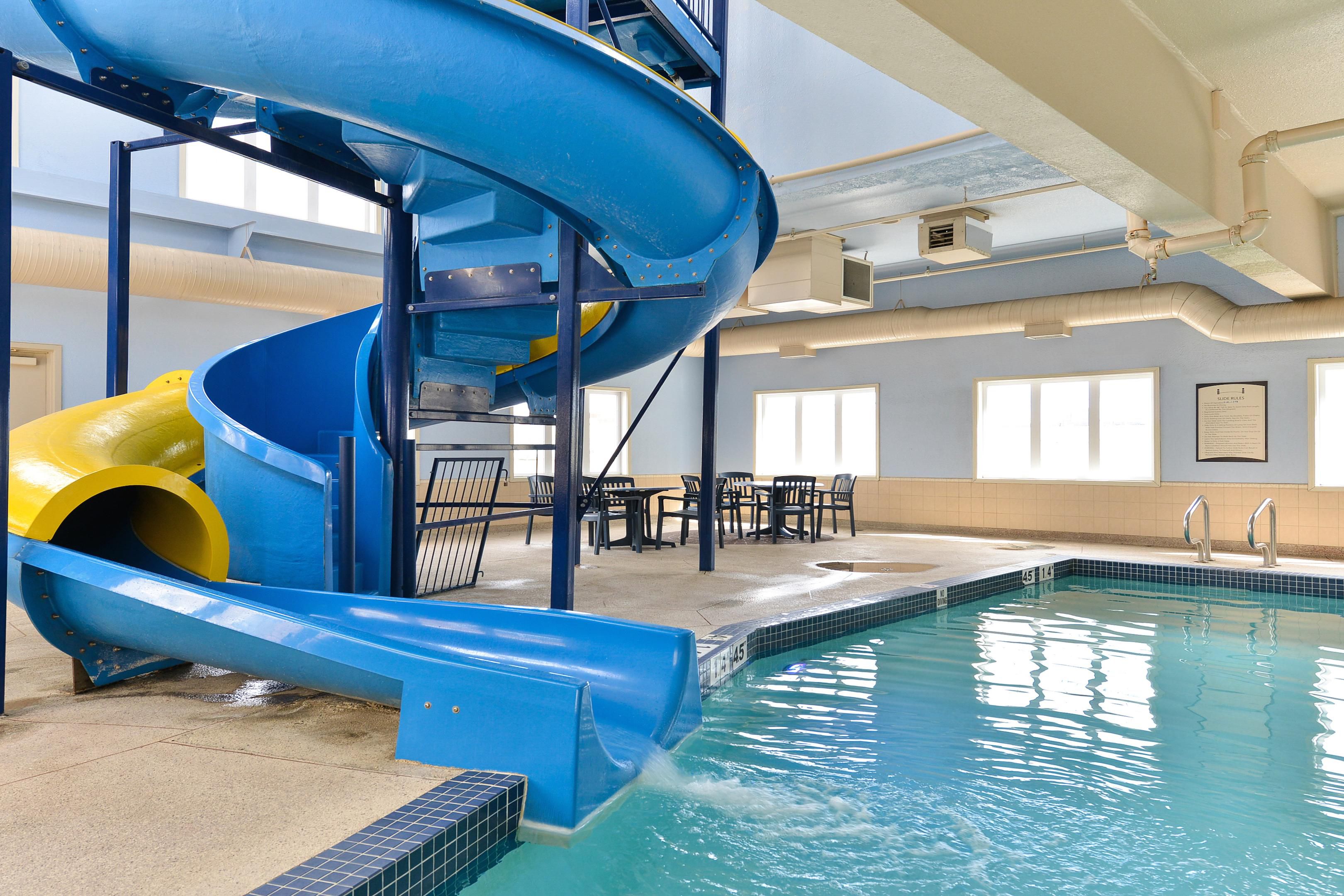 Enjoy our exceptional amenities, including a fantastic swimming pool, invigorating whirlpool, and exciting water-slide, all available daily from 8 AM to 10 PM. For those who love to stay active, our state-of-the-art Fitness Centre is open 24 hours a day, ensuring you have everything you need for a perfect stay.