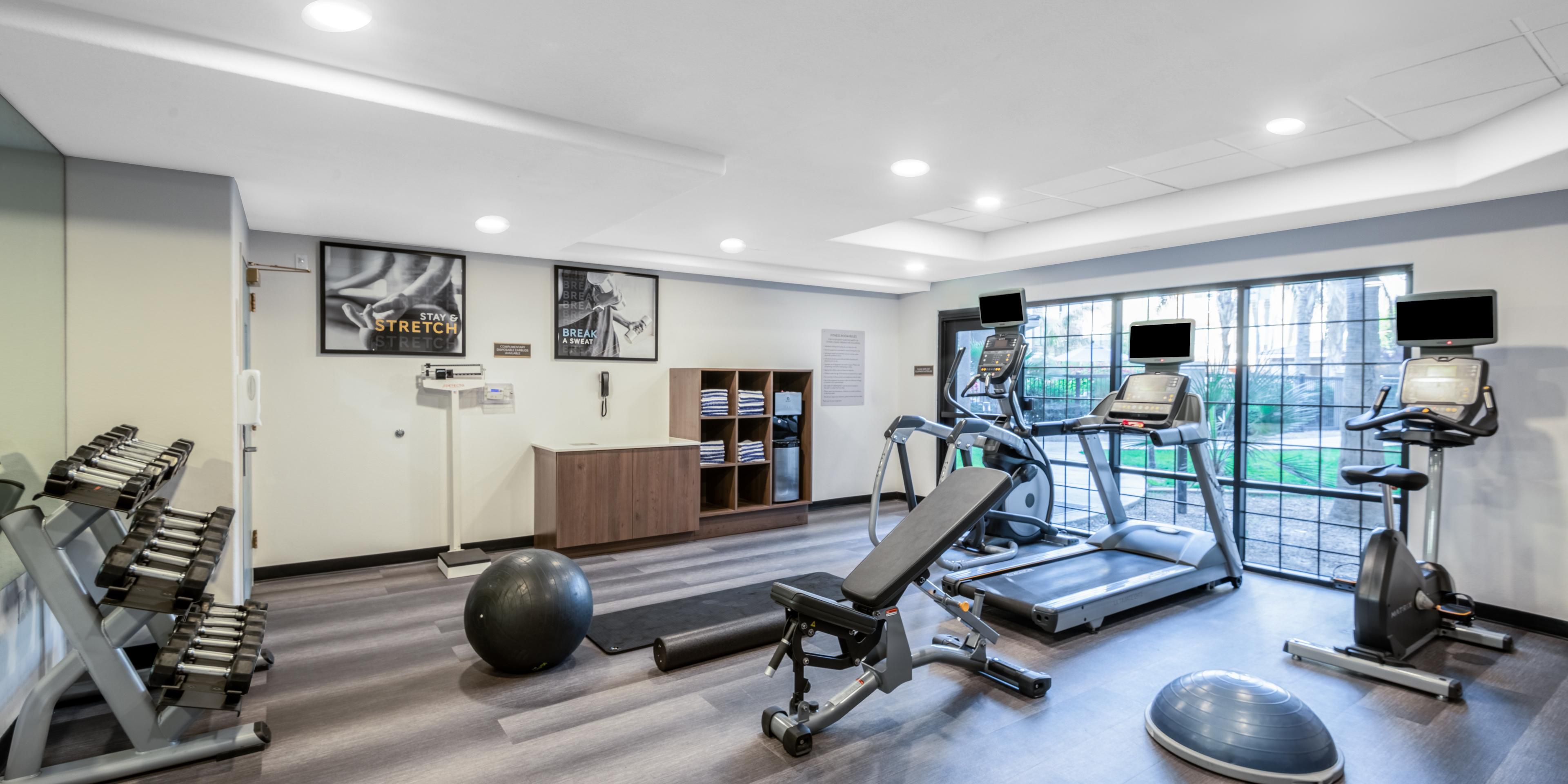 Stay in shape away from home in our 24hr fitness center.