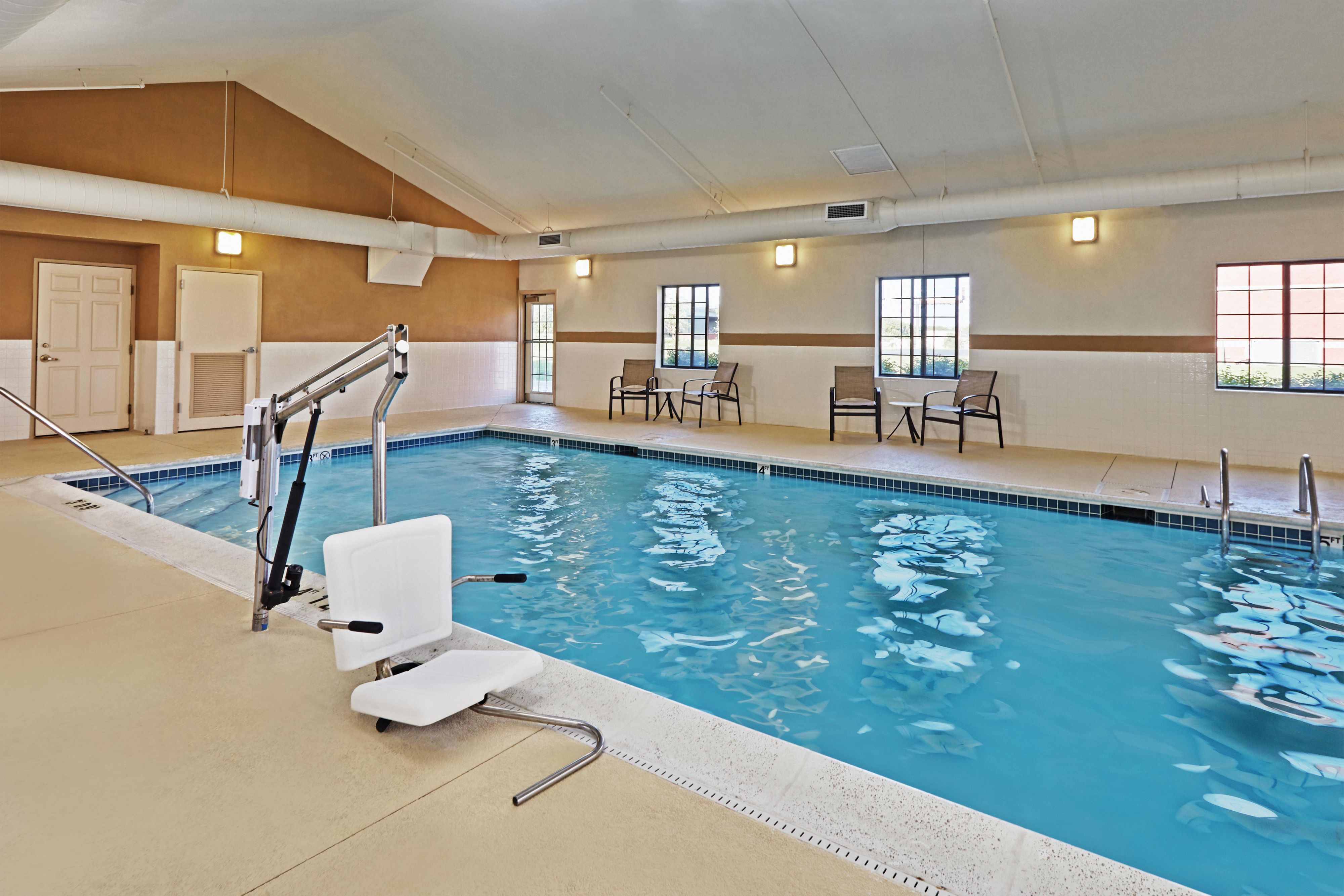 Take a refreshing dip or unwind by our inviting indoor pool. Whether you're looking to swim some laps or simply relax in a tranquil setting, our pool area is the perfect escape!