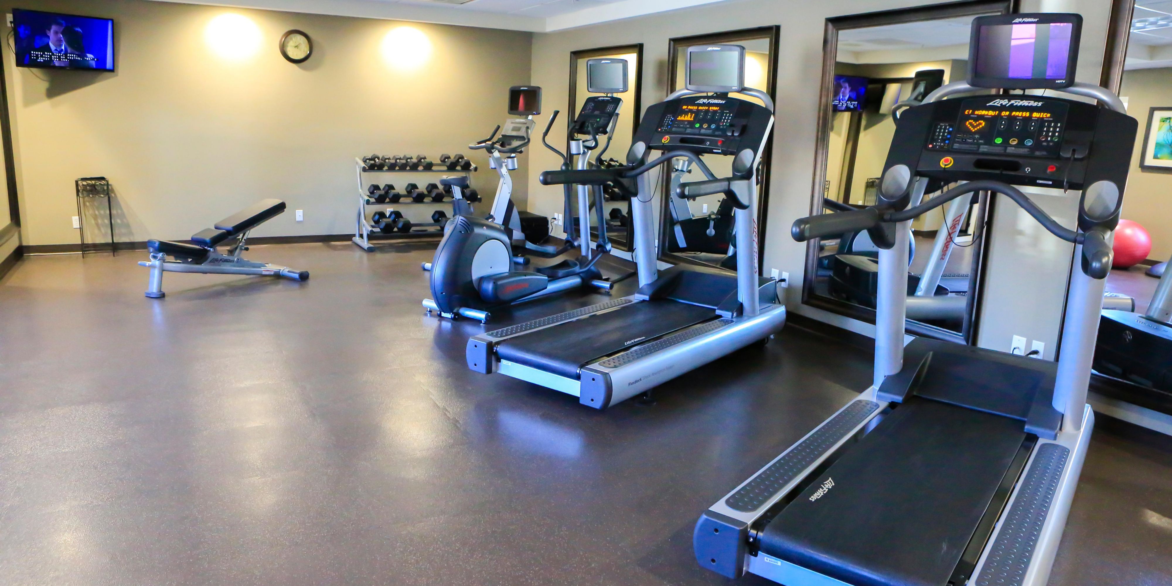 Keep to your daily workout in our fitness center.