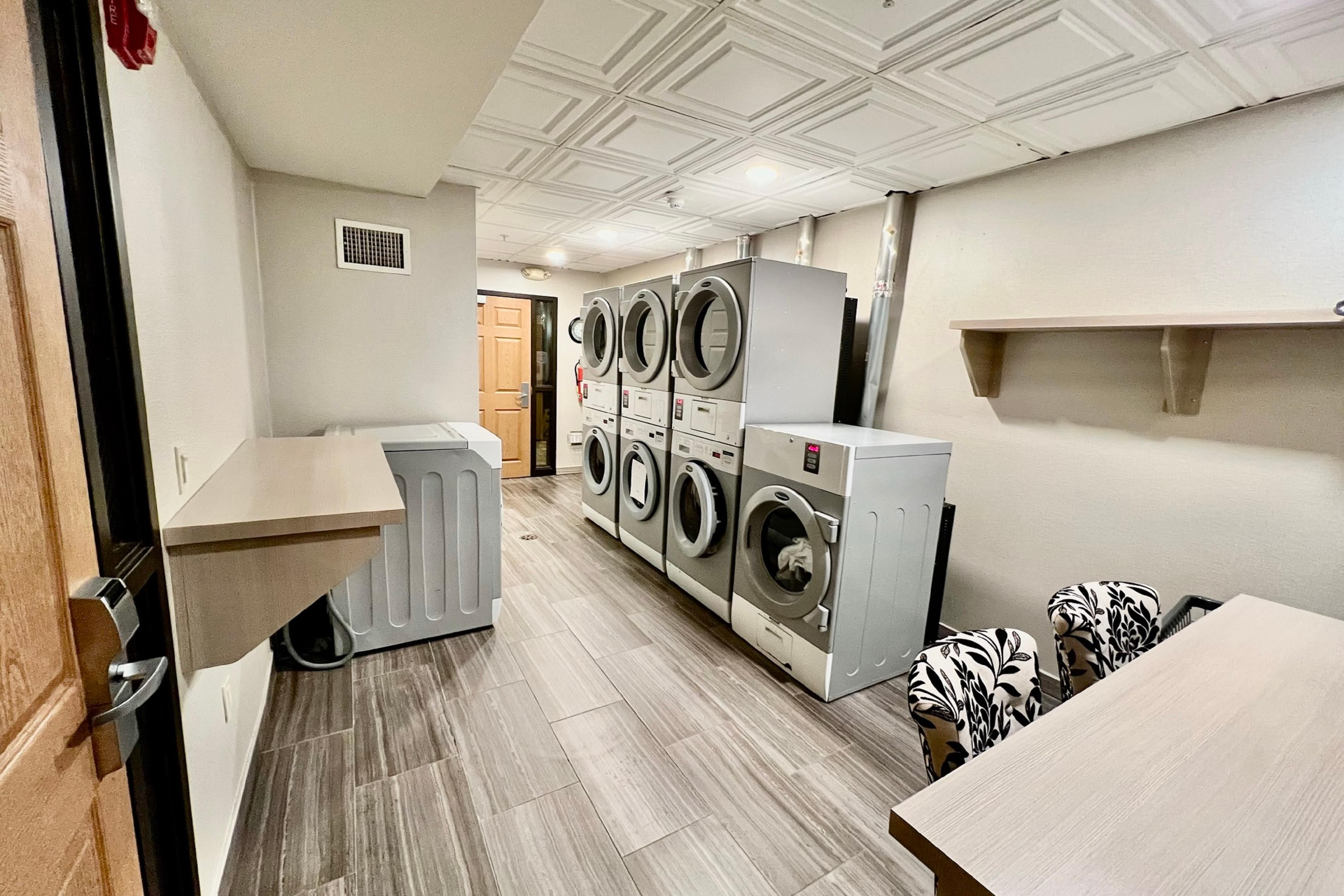 Got piles of laundry to do? With our complimentary laundry room and free use of our machines, you can stay ahead of the wash with ease. We sell detergent in our market if you leave yours at home!